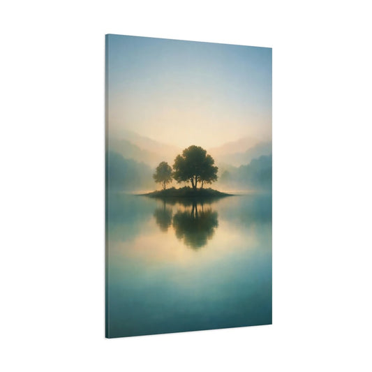 Nature Harmony Abstract Island Canvas Print – Atmospheric Decor for Living Room, Above Console Table - YesArtYes