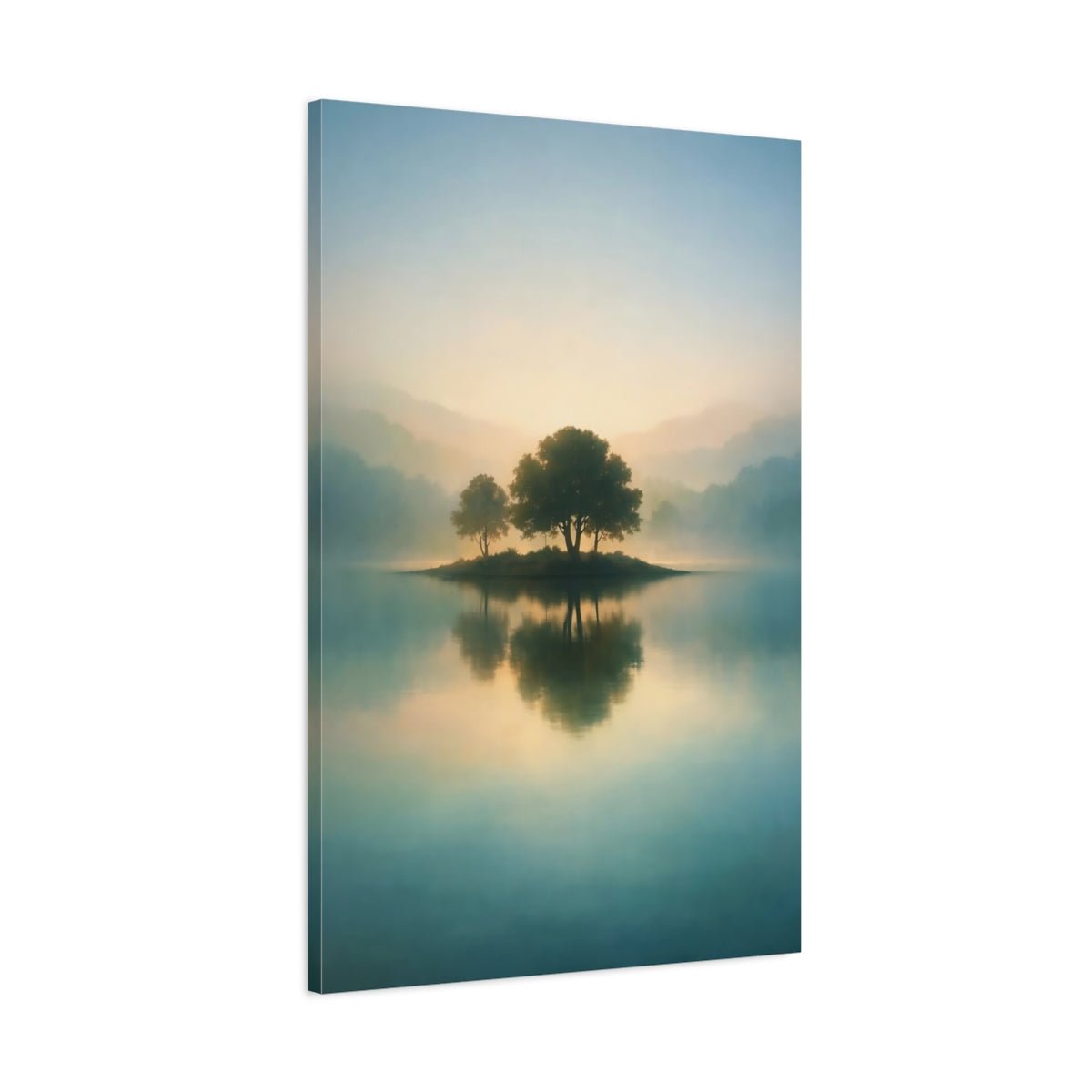 Nature Harmony Abstract Island Canvas Print – Atmospheric Decor for Living Room, Above Console Table - YesArtYes