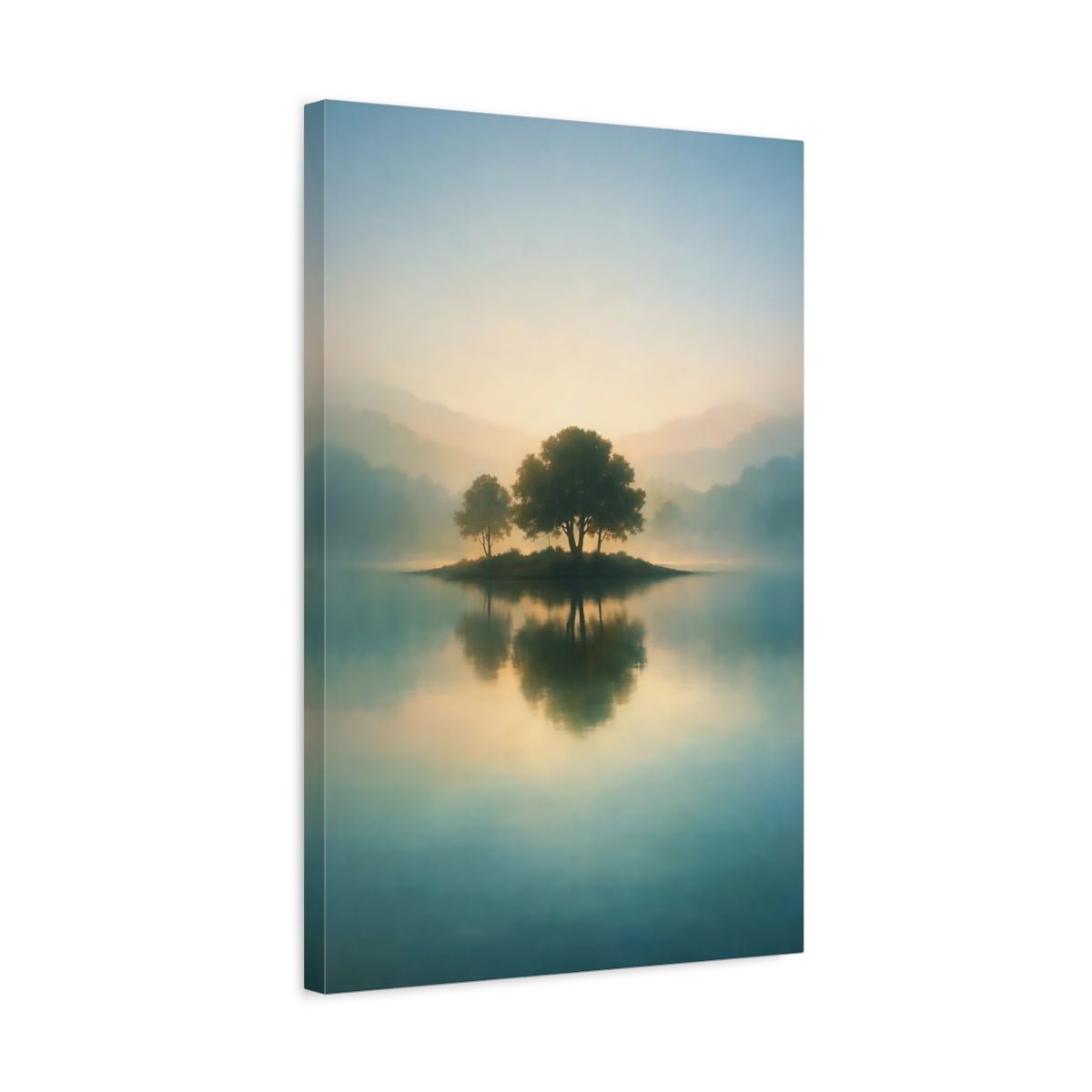 Nature Harmony Abstract Island Canvas Print – Atmospheric Decor for Living Room, Above Console Table - YesArtYes