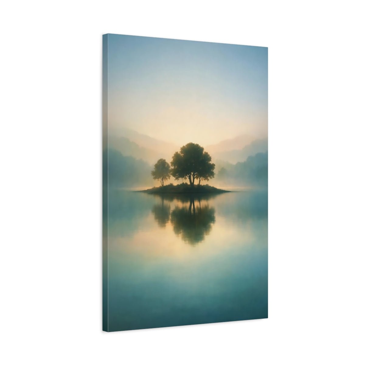 Nature Harmony Abstract Island Canvas Print – Atmospheric Decor for Living Room, Above Console Table - YesArtYes