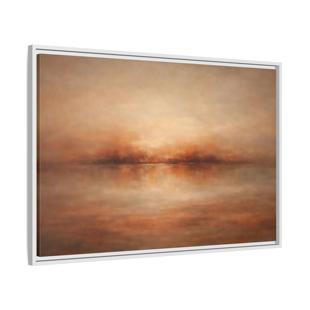 Side Mockup 8. Nature Hazy Horizon Warm Earth Tones shown as stretched canvas wall art