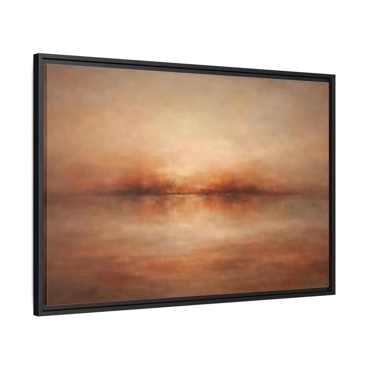 Side Mockup 13. Nature Hazy Horizon Warm Earth Tones shown as stretched canvas wall art