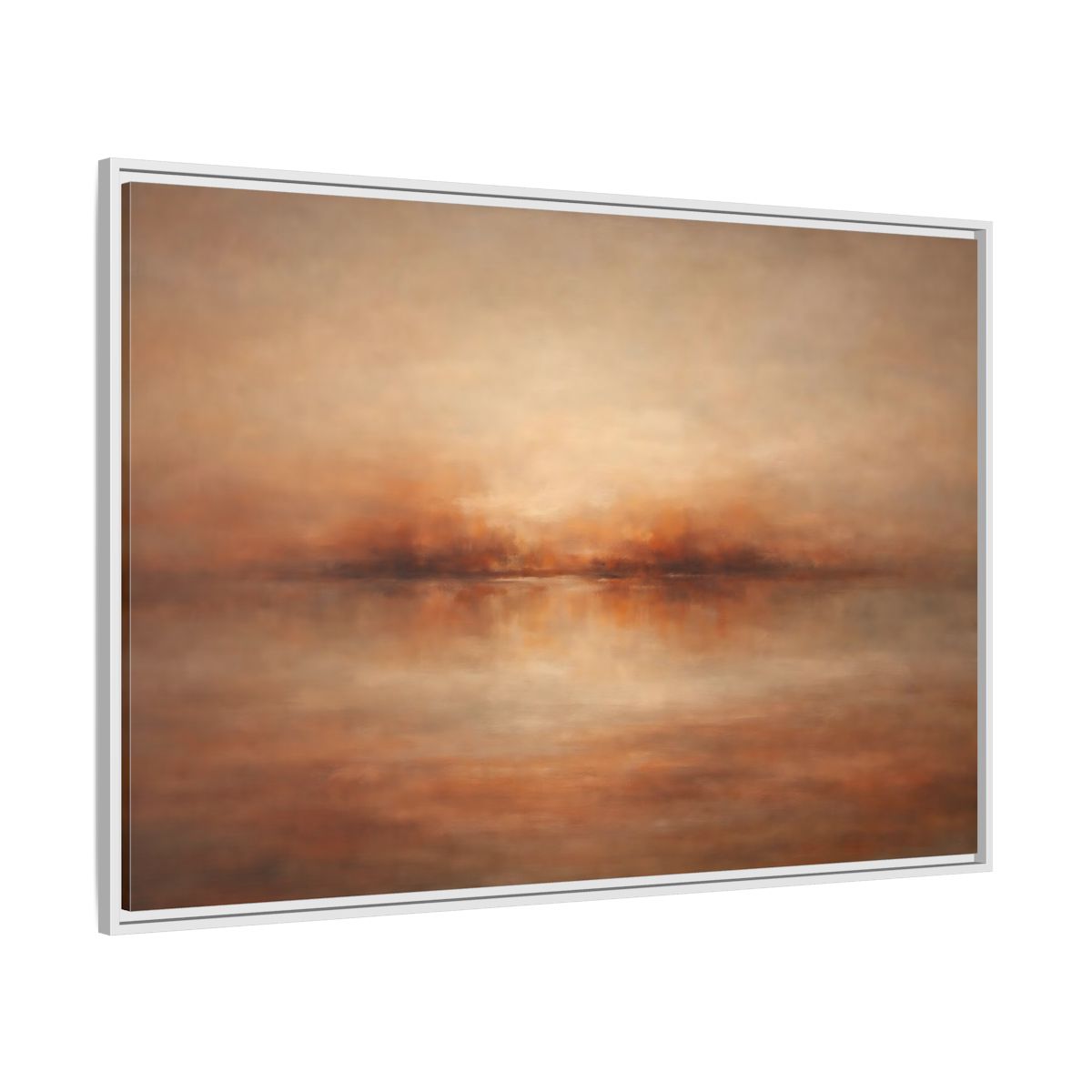 Side Mockup 7. Nature Hazy Horizon Warm Earth Tones shown as stretched canvas wall art