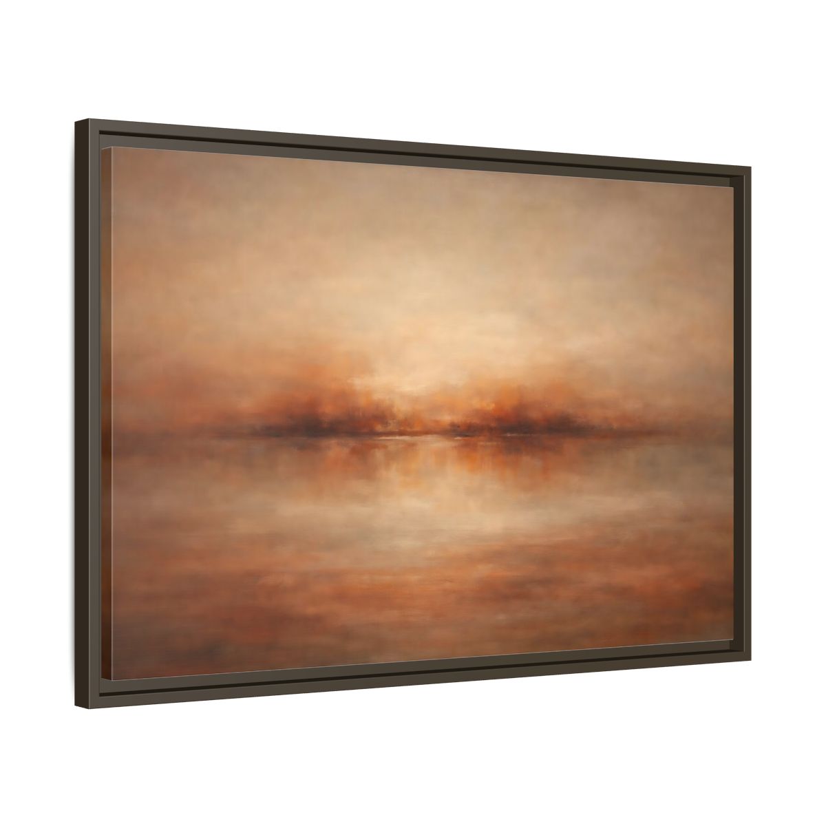 Side Mockup 11. Nature Hazy Horizon Warm Earth Tones shown as stretched canvas wall art