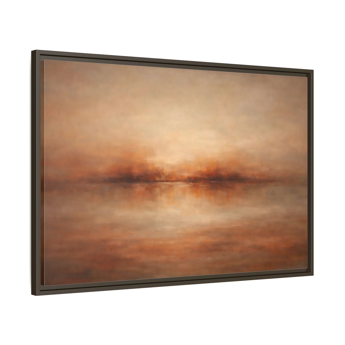 Side Mockup 9. Nature Hazy Horizon Warm Earth Tones shown as stretched canvas wall art
