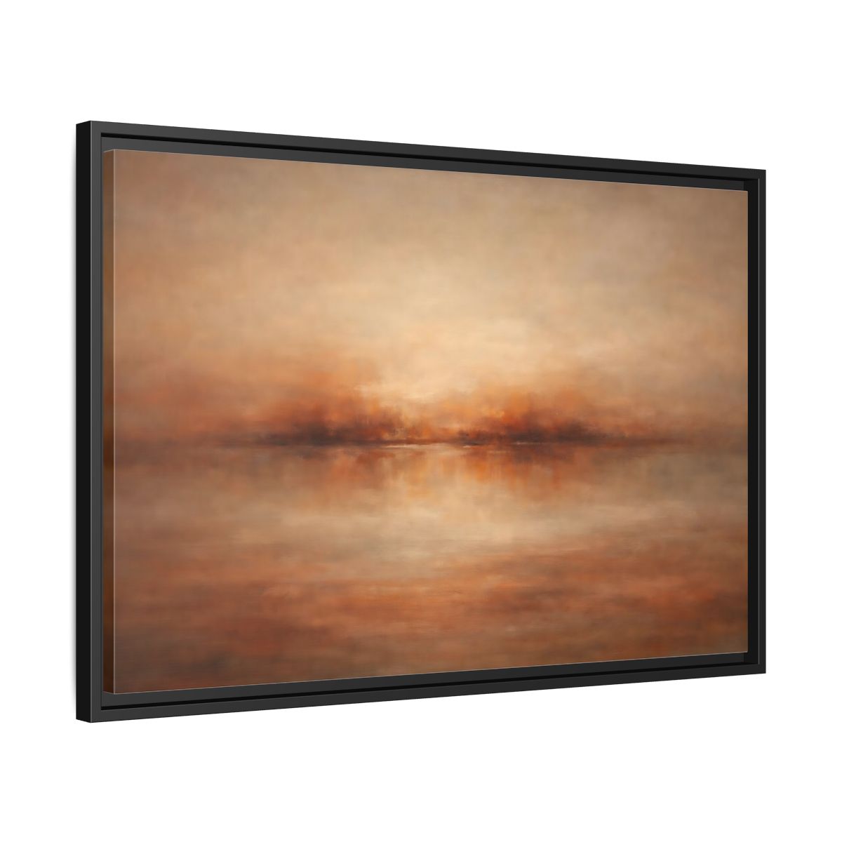 Side Mockup 14. Nature Hazy Horizon Warm Earth Tones shown as stretched canvas wall art