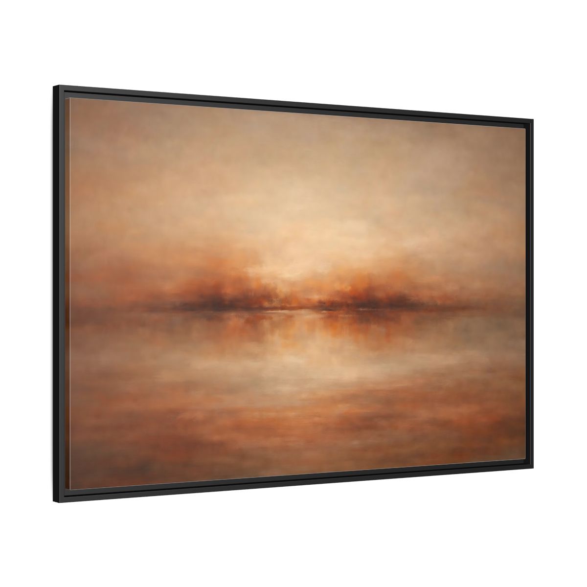 Side Mockup 12. Nature Hazy Horizon Warm Earth Tones shown as stretched canvas wall art