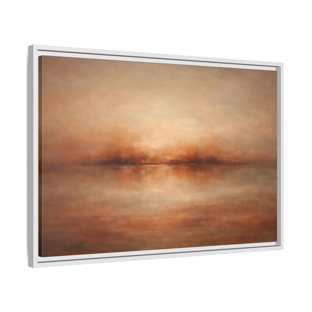 Side Mockup 10. Nature Hazy Horizon Warm Earth Tones shown as stretched canvas wall art
