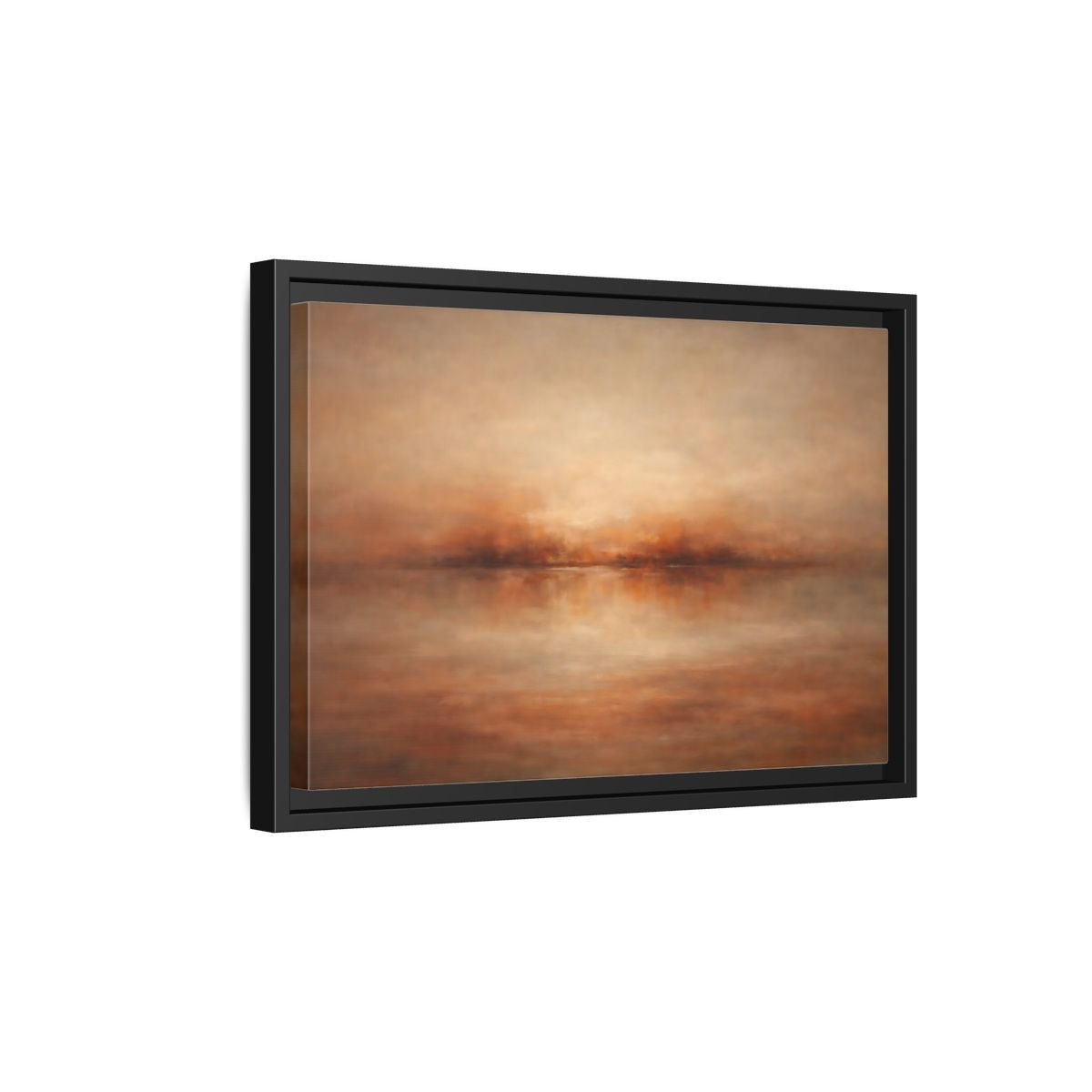 Side Mockup 6. Nature Hazy Horizon Warm Earth Tones shown as stretched canvas wall art