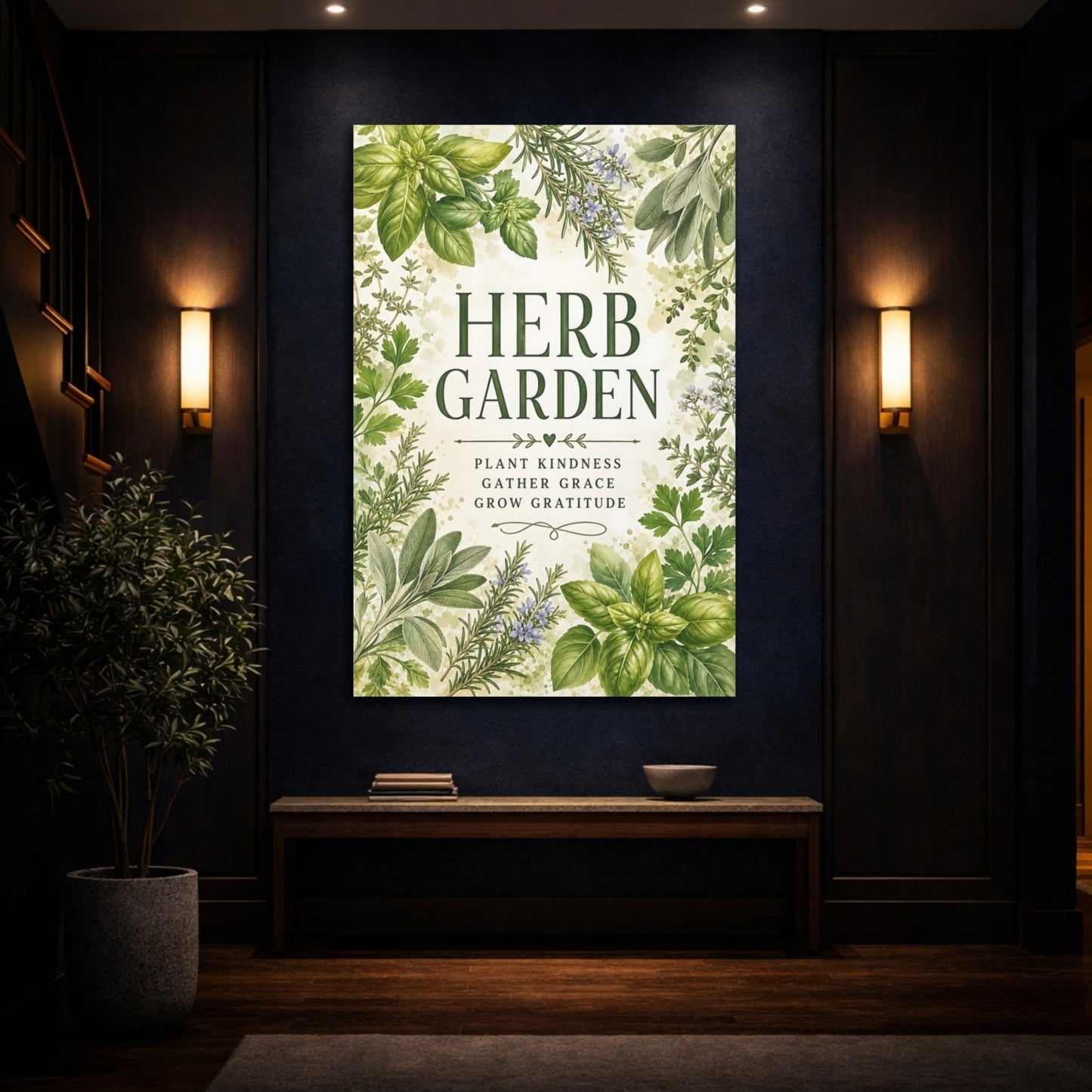 Nature Herbs Green Canvas Print – Kitchen, Dining Area Wall, - YesArtYes