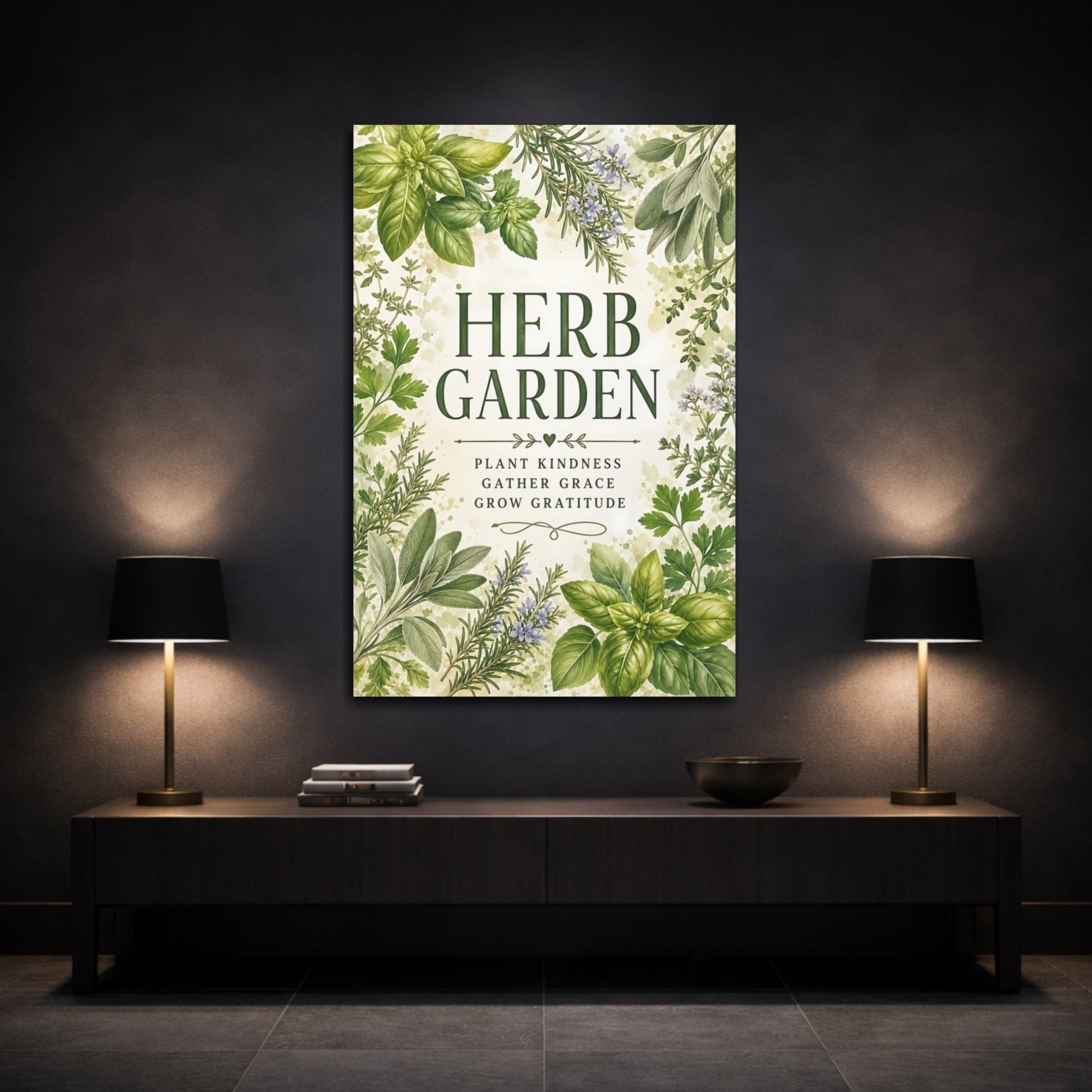 Nature Herbs Green Canvas Print – Kitchen, Dining Area Wall, - YesArtYes