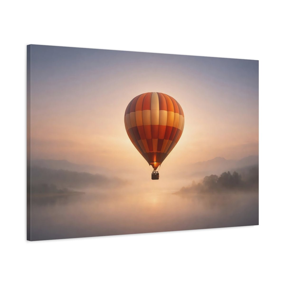 Nature Hot Air Balloon Orange - Canvas Wall Art Print - YesArtYes