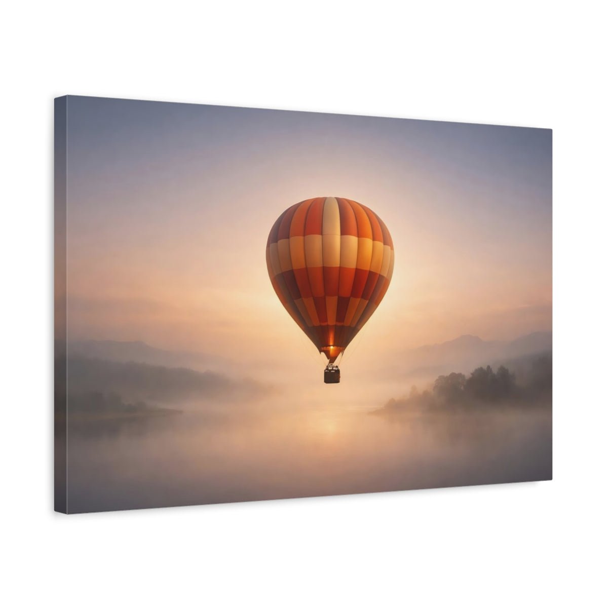 Nature Hot Air Balloon Orange - Canvas Wall Art Print - YesArtYes