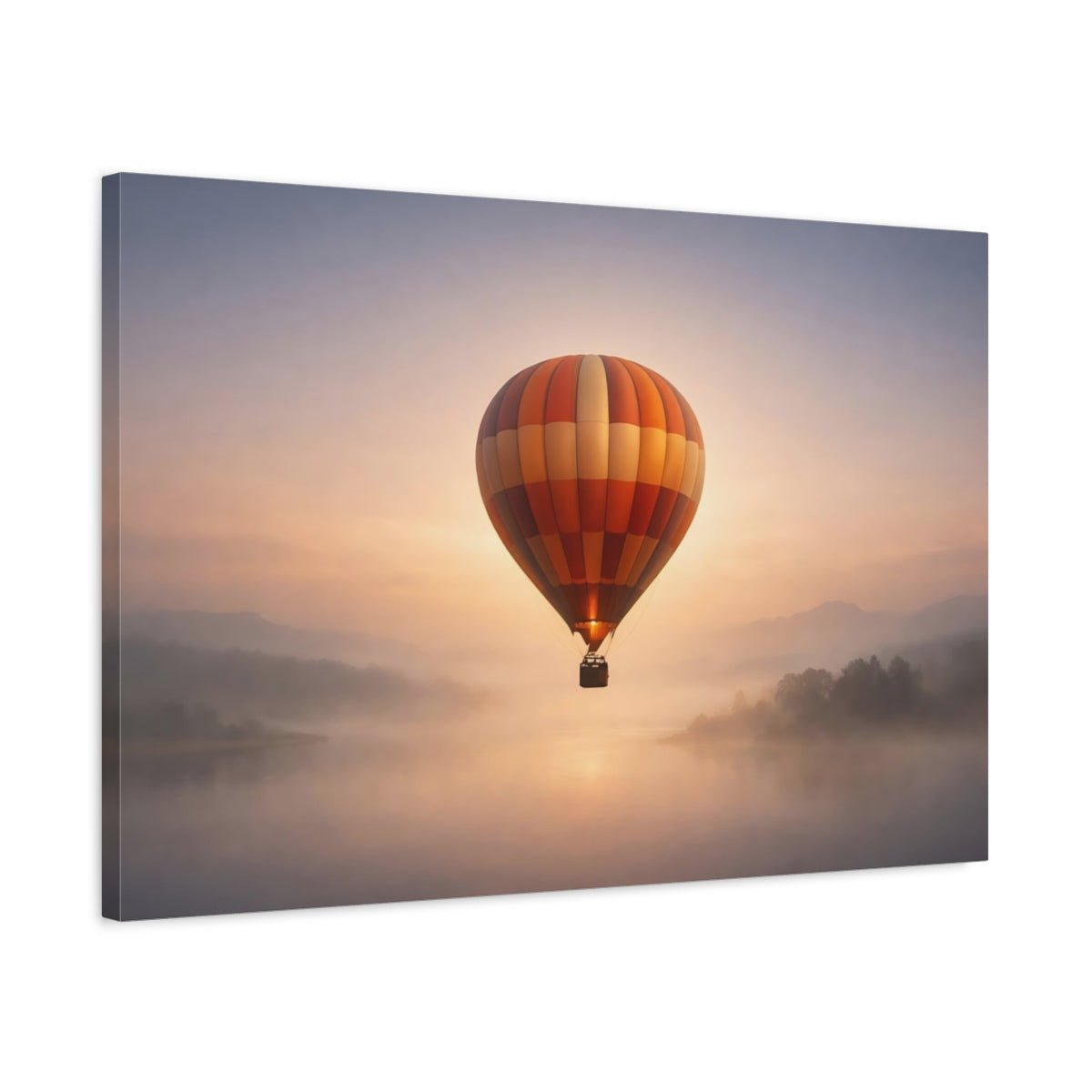 Nature Hot Air Balloon Orange - Canvas Wall Art Print - YesArtYes