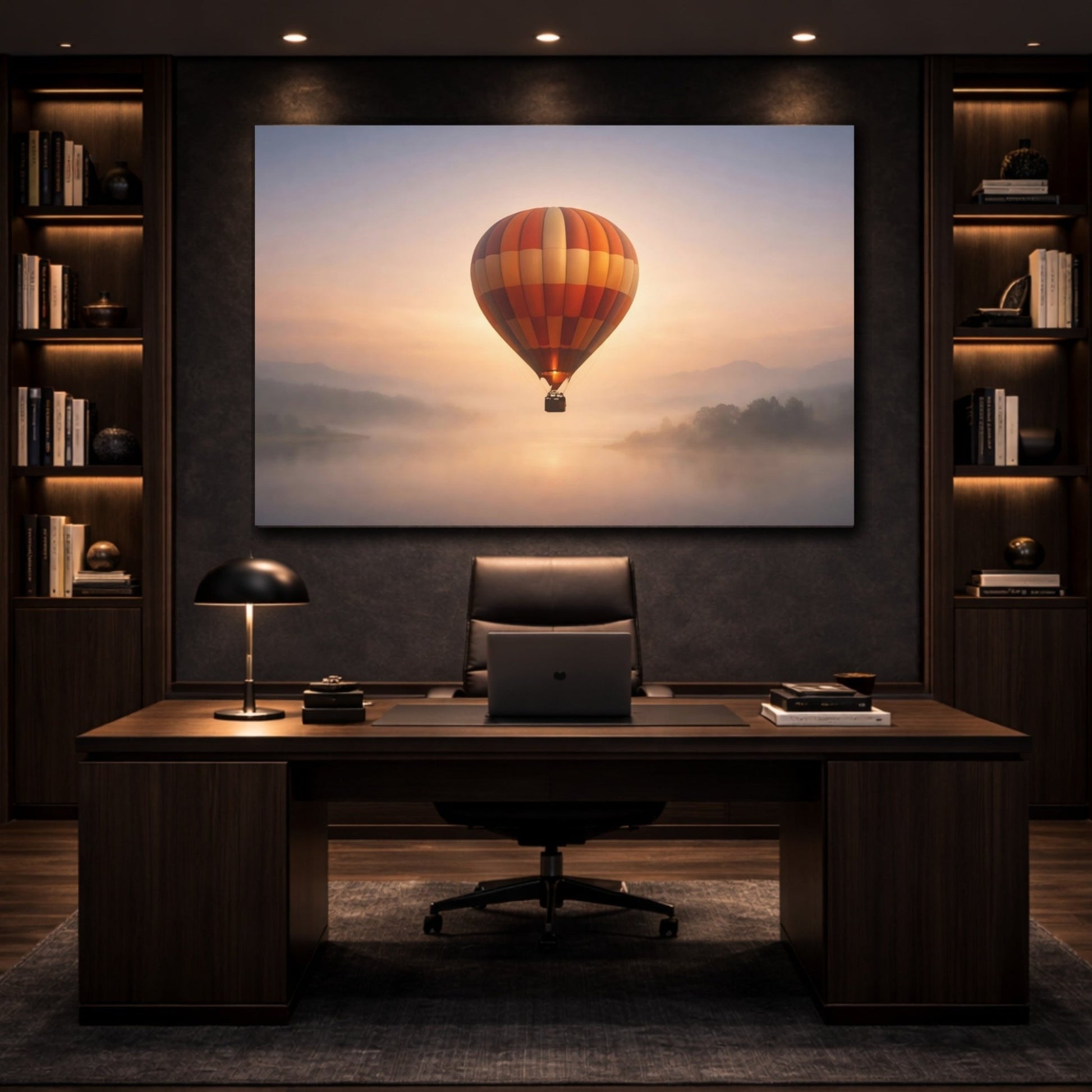 Nature Hot Air Balloon Orange - Canvas Wall Art Print - YesArtYes