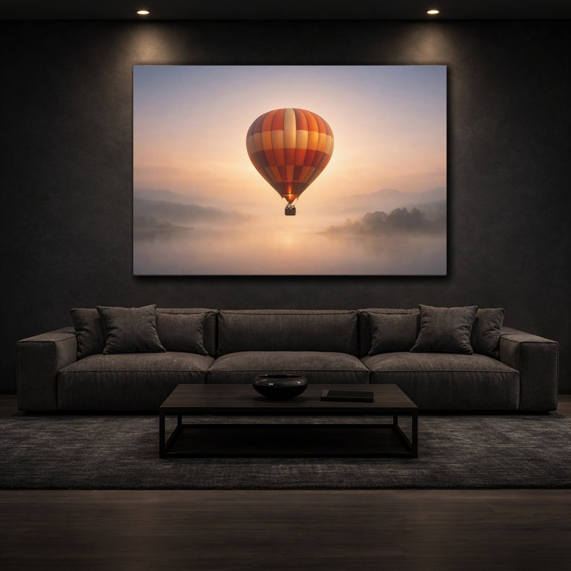 Nature Hot Air Balloon Orange - Canvas Wall Art Print - YesArtYes