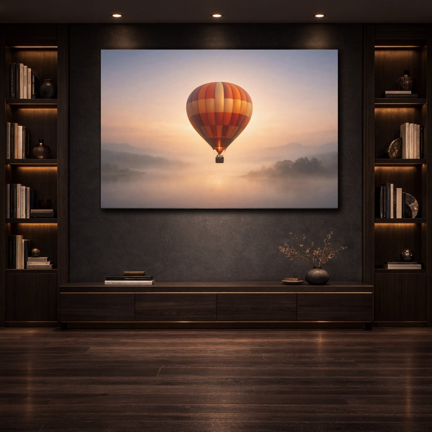 Nature Hot Air Balloon Orange - Canvas Wall Art Print - YesArtYes