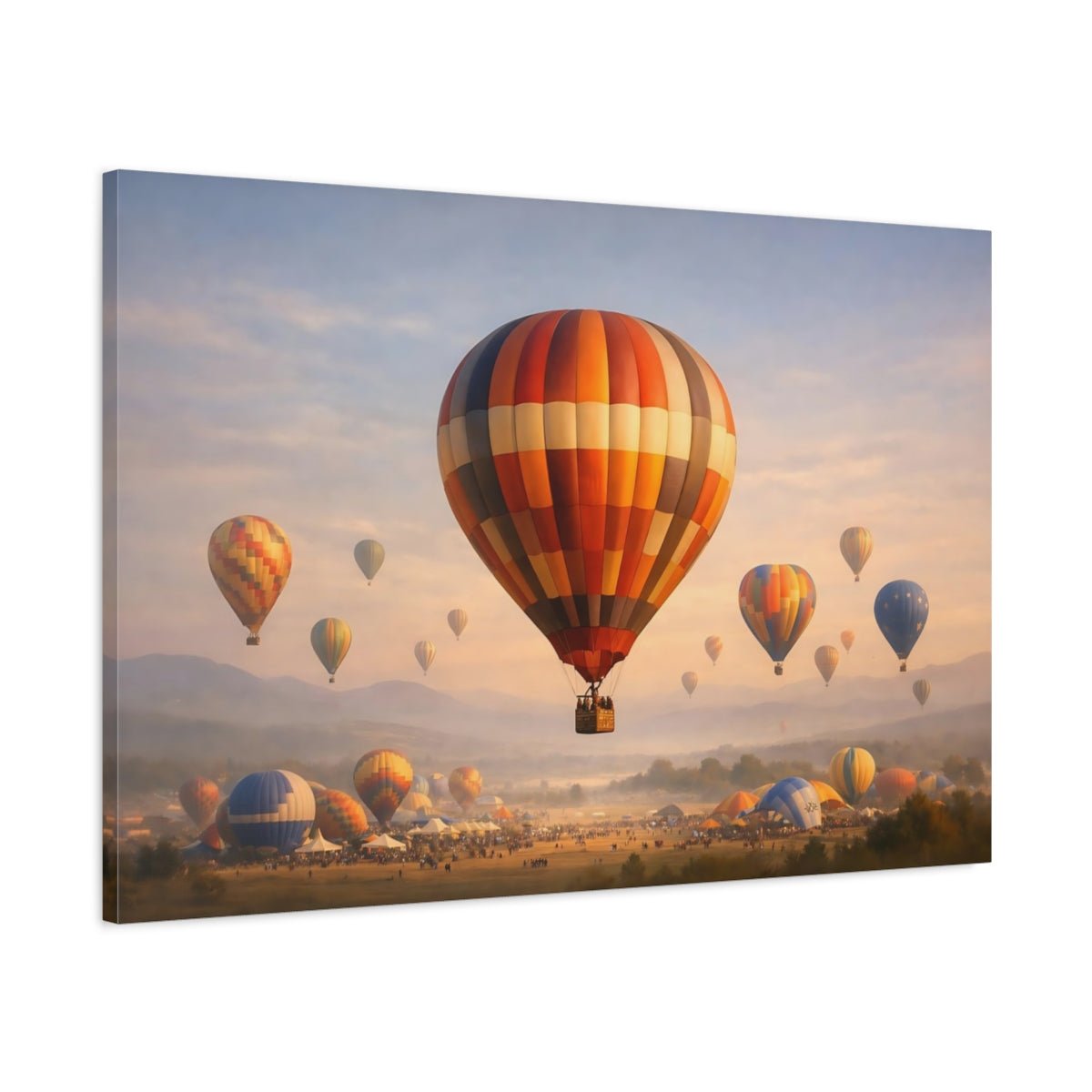 Nature Hot Air Balloons Colorful - Canvas Wall Art Print - YesArtYes