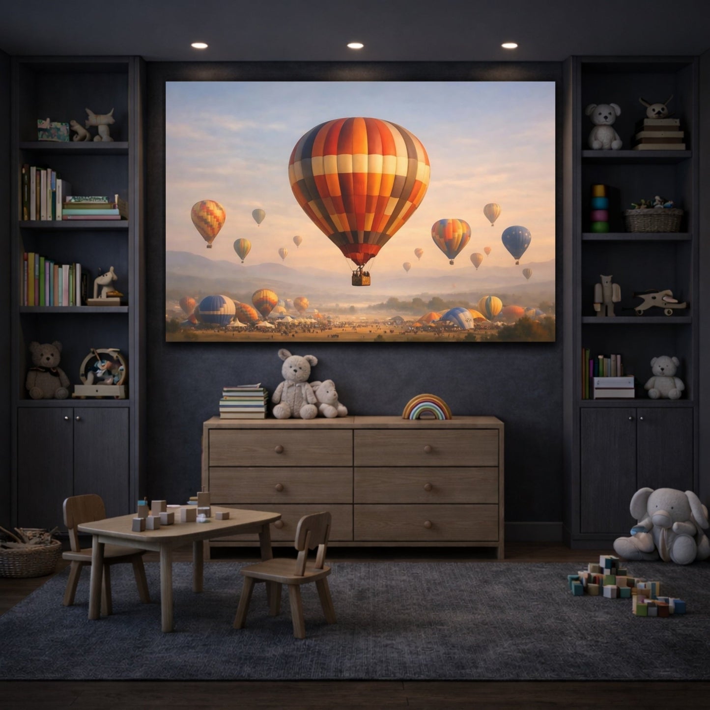 Nature Hot Air Balloons Colorful - Canvas Wall Art Print - YesArtYes