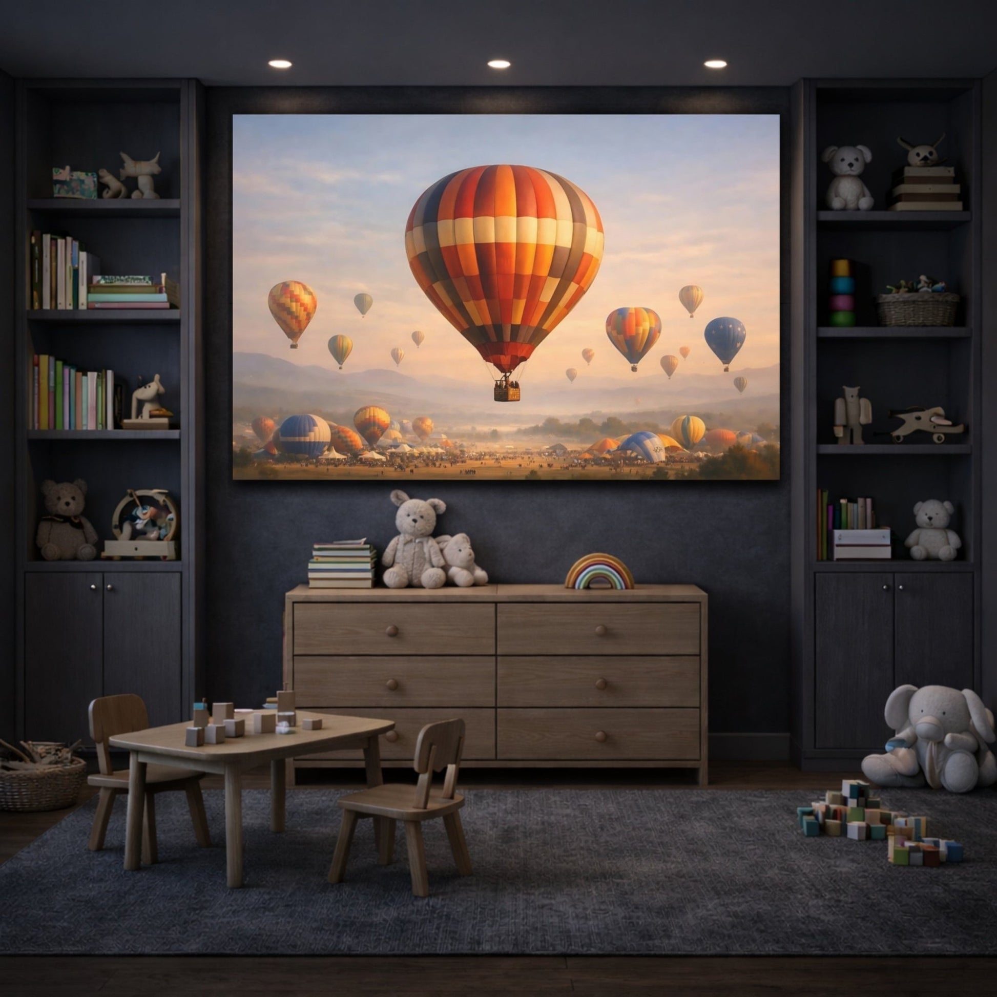 Nature Hot Air Balloons Colorful - Canvas Wall Art Print - YesArtYes