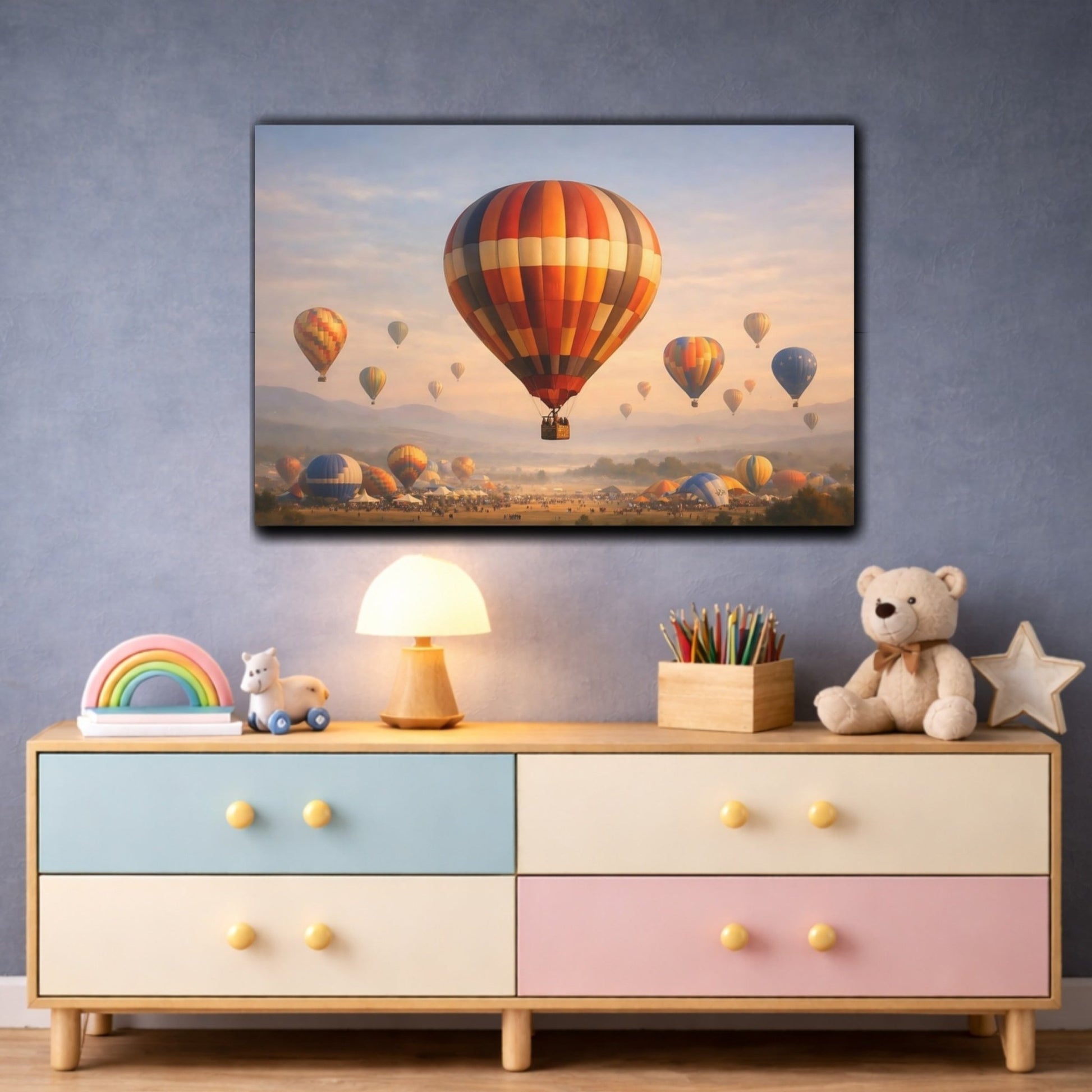 Nature Hot Air Balloons Colorful - Canvas Wall Art Print - YesArtYes