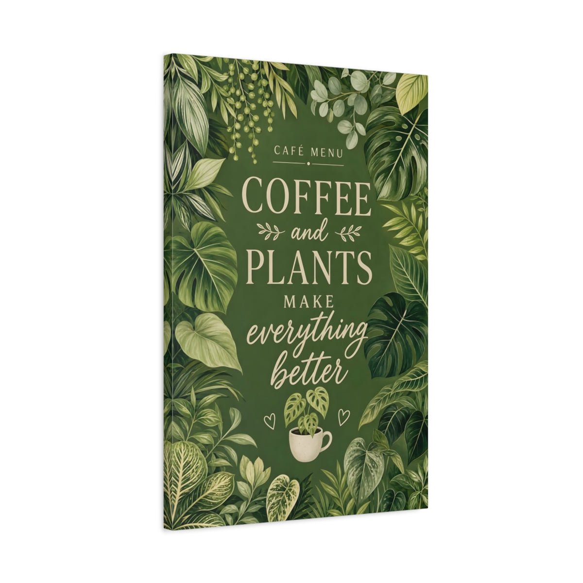 Nature Houseplants Green Plants Quote Canvas Print – Botanical Decor for Kitchen, Dining Area Wall - YesArtYes