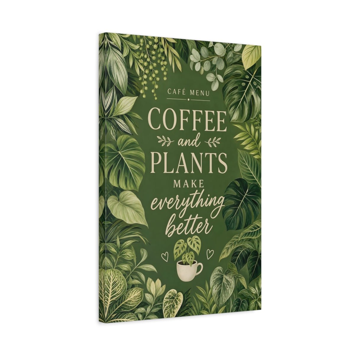 Nature Houseplants Green Plants Quote Canvas Print – Botanical Decor for Kitchen, Dining Area Wall - YesArtYes