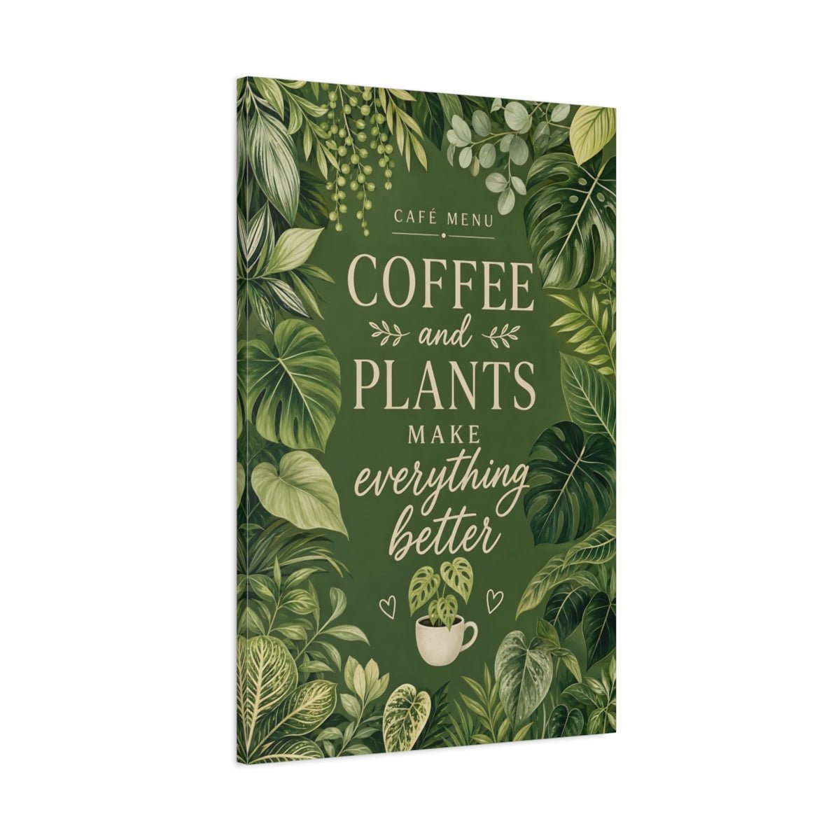 Nature Houseplants Green Plants Quote Canvas Print – Botanical Decor for Kitchen, Dining Area Wall - YesArtYes