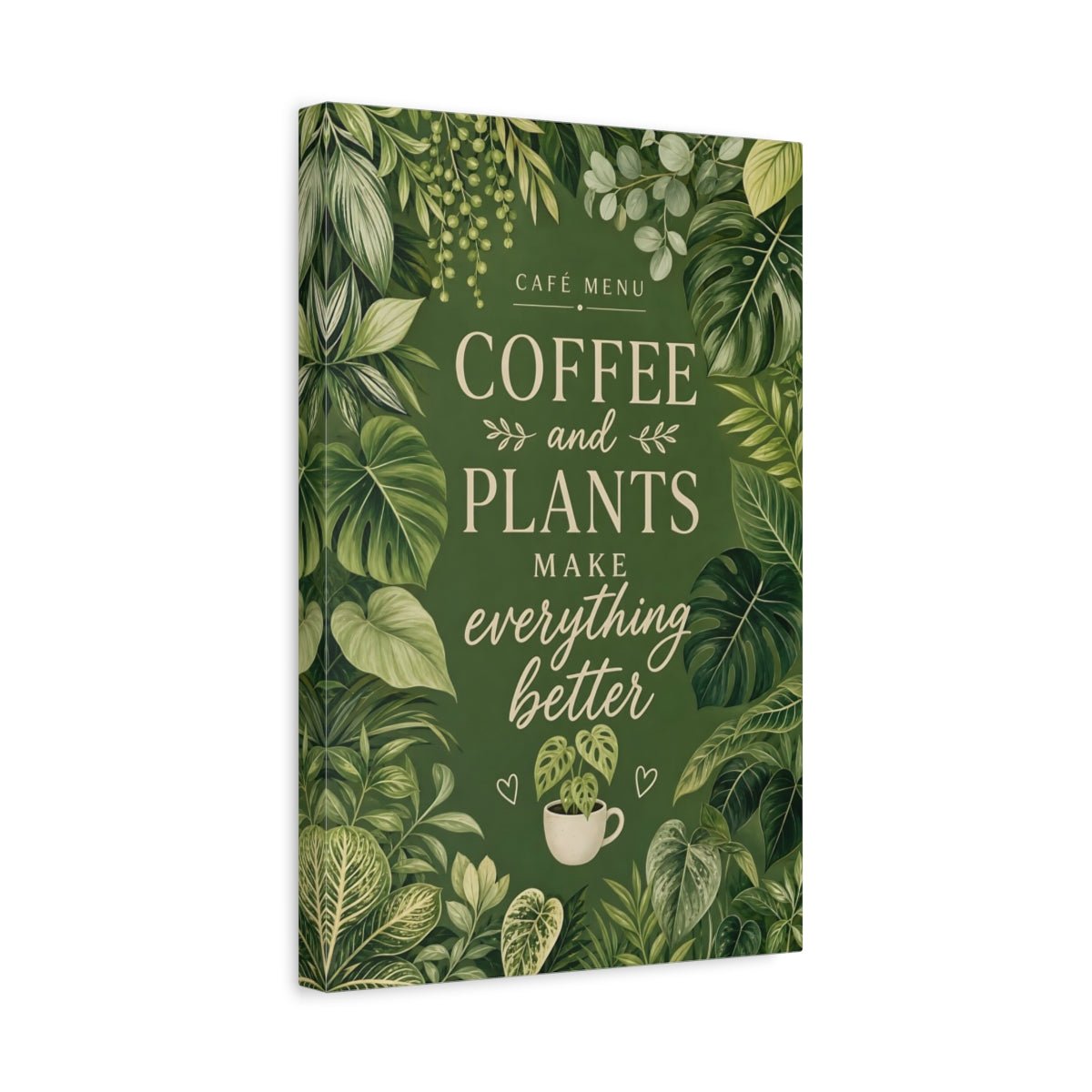 Nature Houseplants Green Plants Quote Canvas Print – Botanical Decor for Kitchen, Dining Area Wall - YesArtYes
