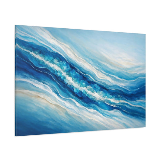 Nature Ice Crystals Blue Ice Crystals shown as stretched canvas wall art
