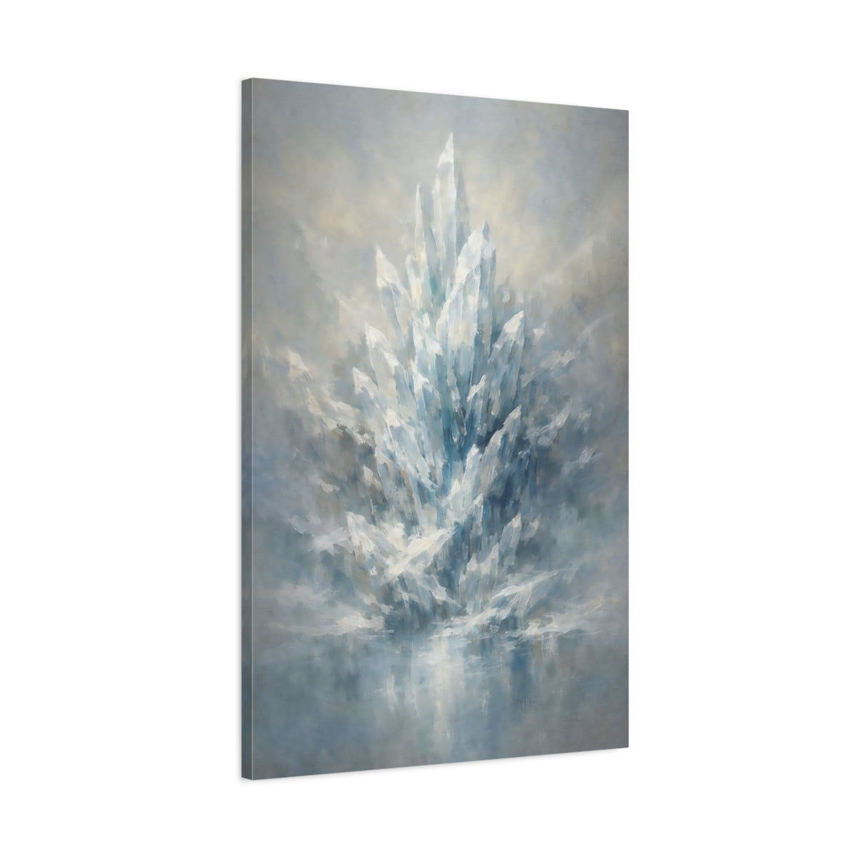 Side Mockup 1. Nature Ice Crystals Ice Crystal shown as stretched canvas wall art