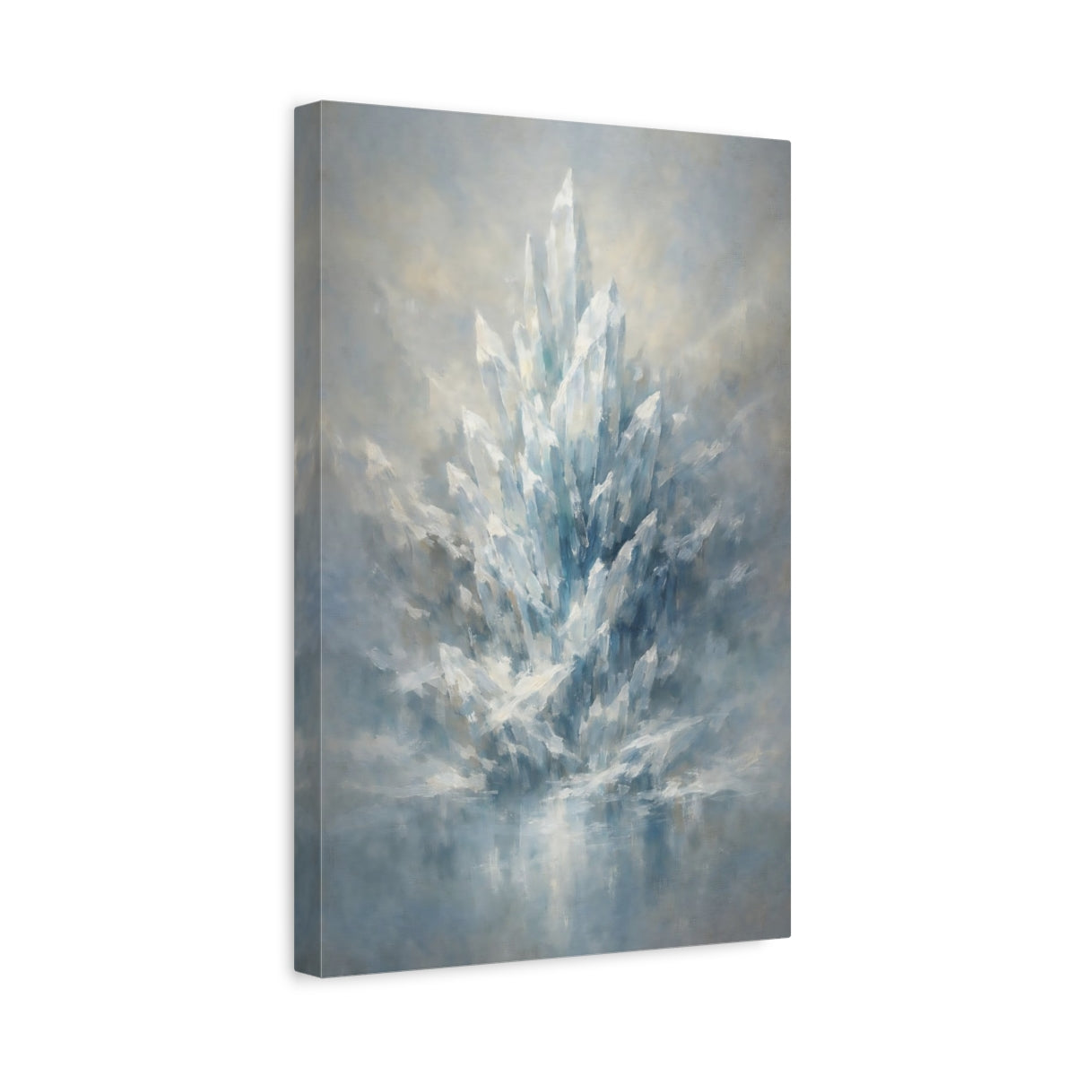 Side Mockup 4. Nature Ice Crystals Ice Crystal shown as stretched canvas wall art