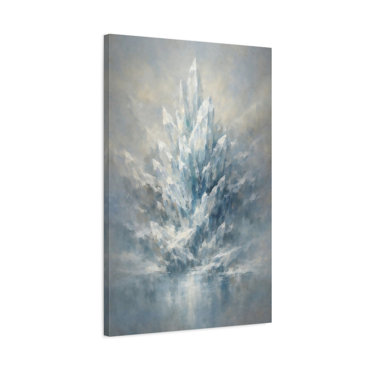 Side Mockup 2. Nature Ice Crystals Ice Crystal shown as stretched canvas wall art