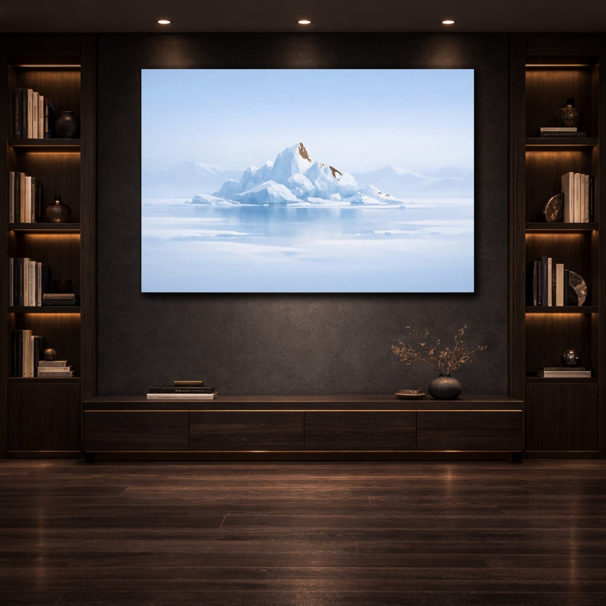 Nature Iceberg Blue And White Landscape - Canvas Wall Art Print - YesArtYes