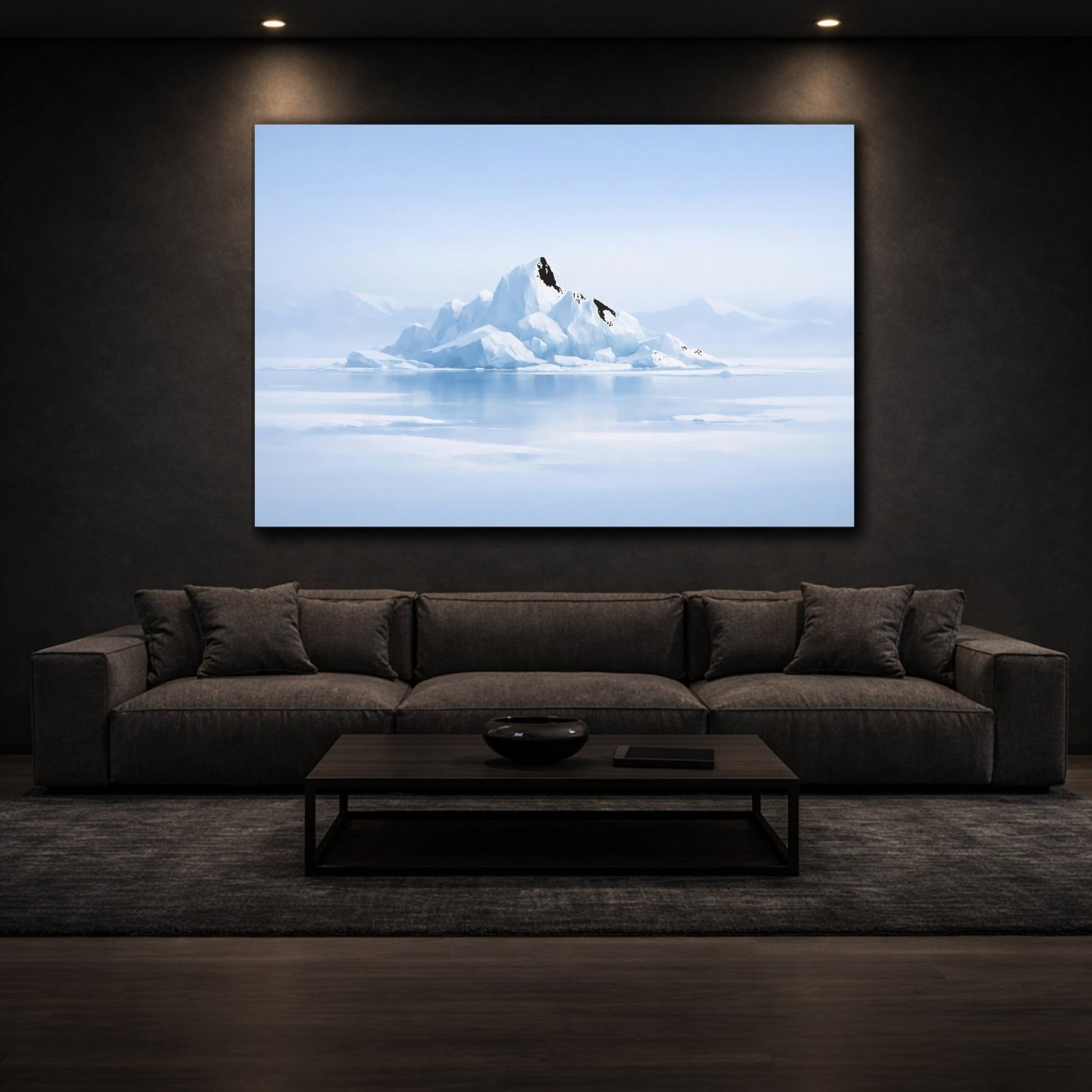 Nature Iceberg Blue And White Landscape - Canvas Wall Art Print - YesArtYes