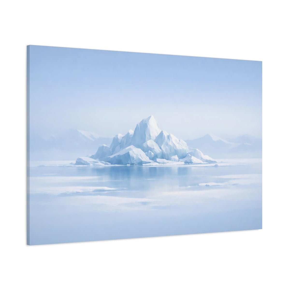 Nature Iceberg Blue And White Landscape - Canvas Wall Art Print - YesArtYes