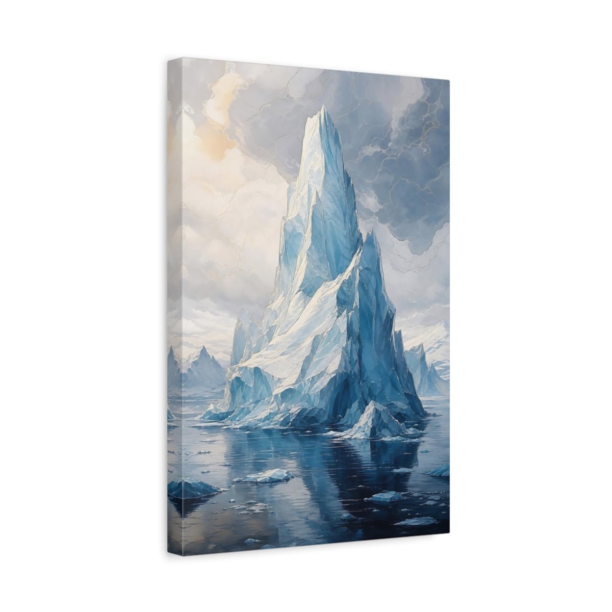 Nature Iceberg Icy Blue Canvas Wall Art Print – Living Room Decor, Above Sofa - YesArtYes