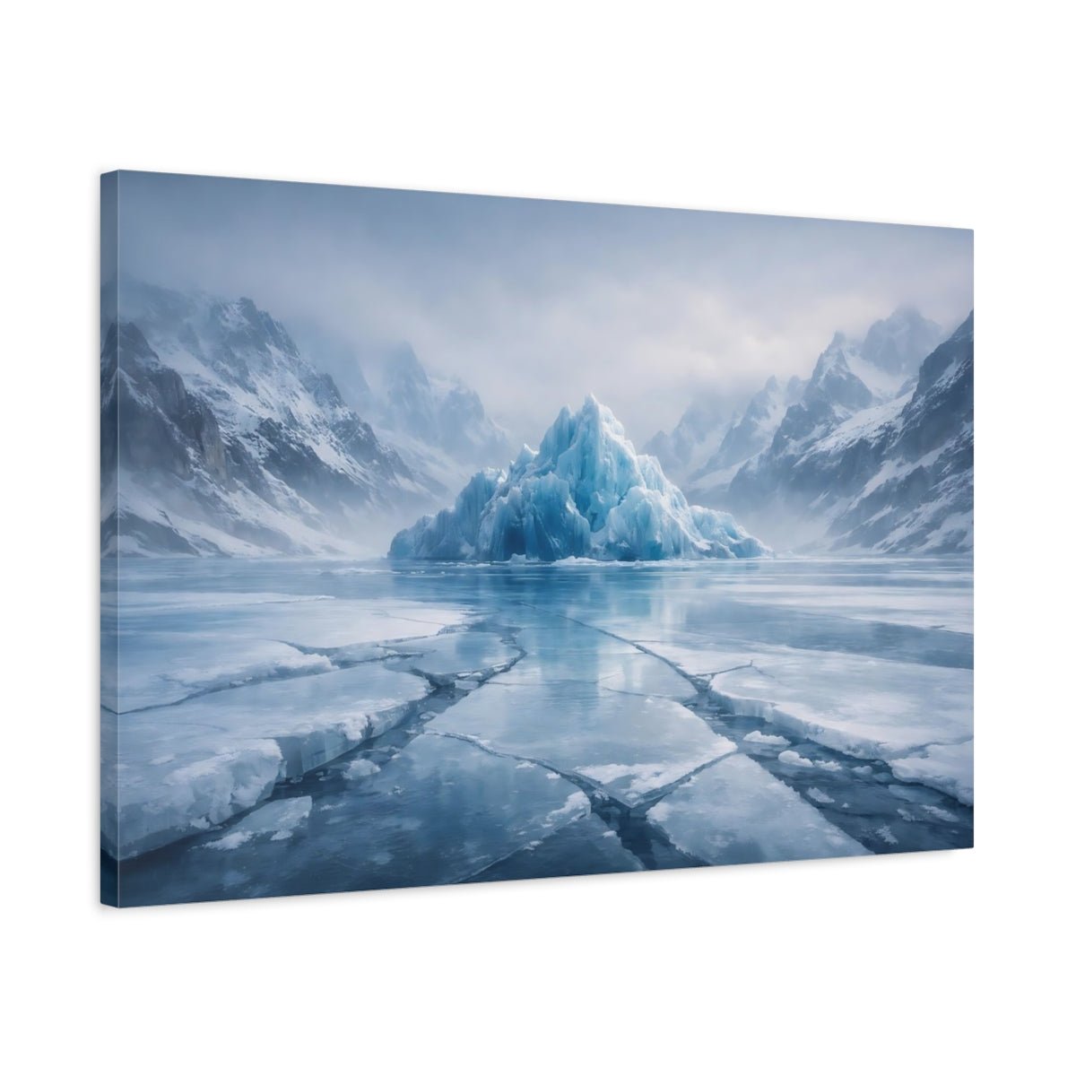 Nature Iceberg Icy Blue Landscape - Canvas Wall Art Print - YesArtYes