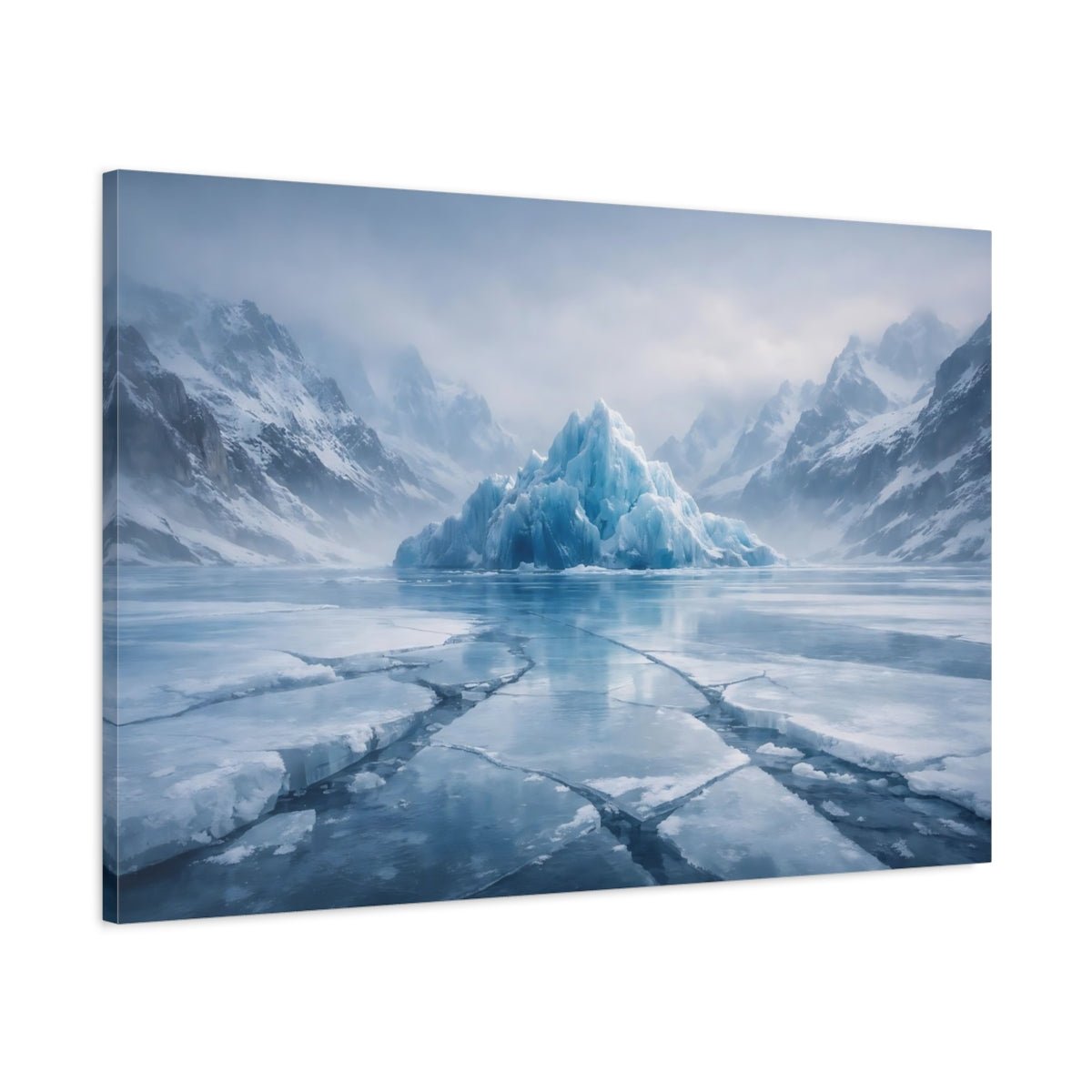 Nature Iceberg Icy Blue Landscape - Canvas Wall Art Print - YesArtYes