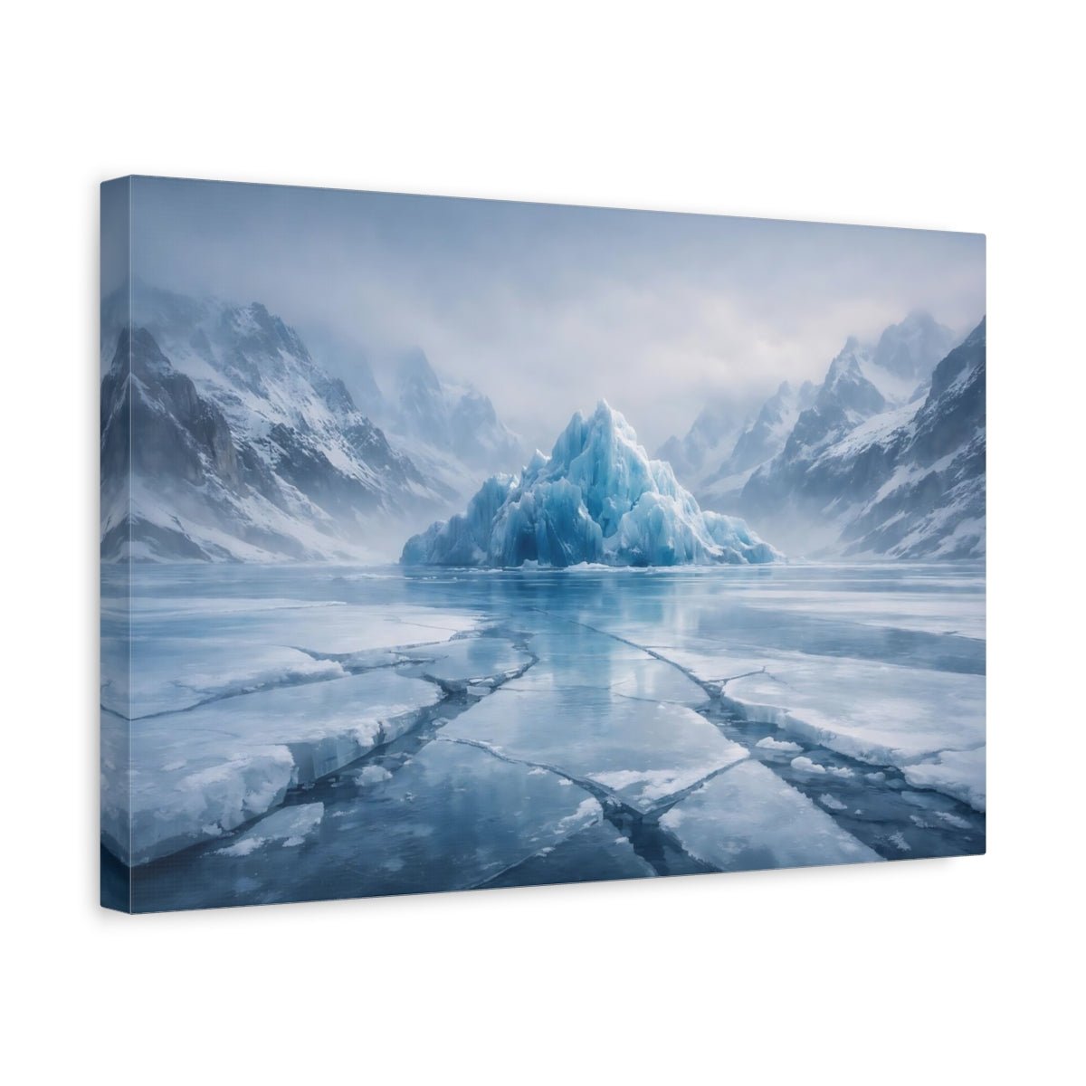 Nature Iceberg Icy Blue Landscape - Canvas Wall Art Print - YesArtYes