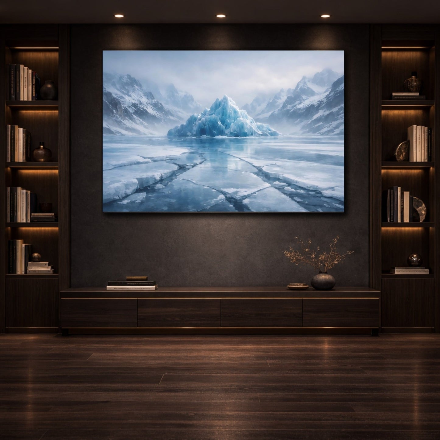 Nature Iceberg Icy Blue Landscape - Canvas Wall Art Print - YesArtYes