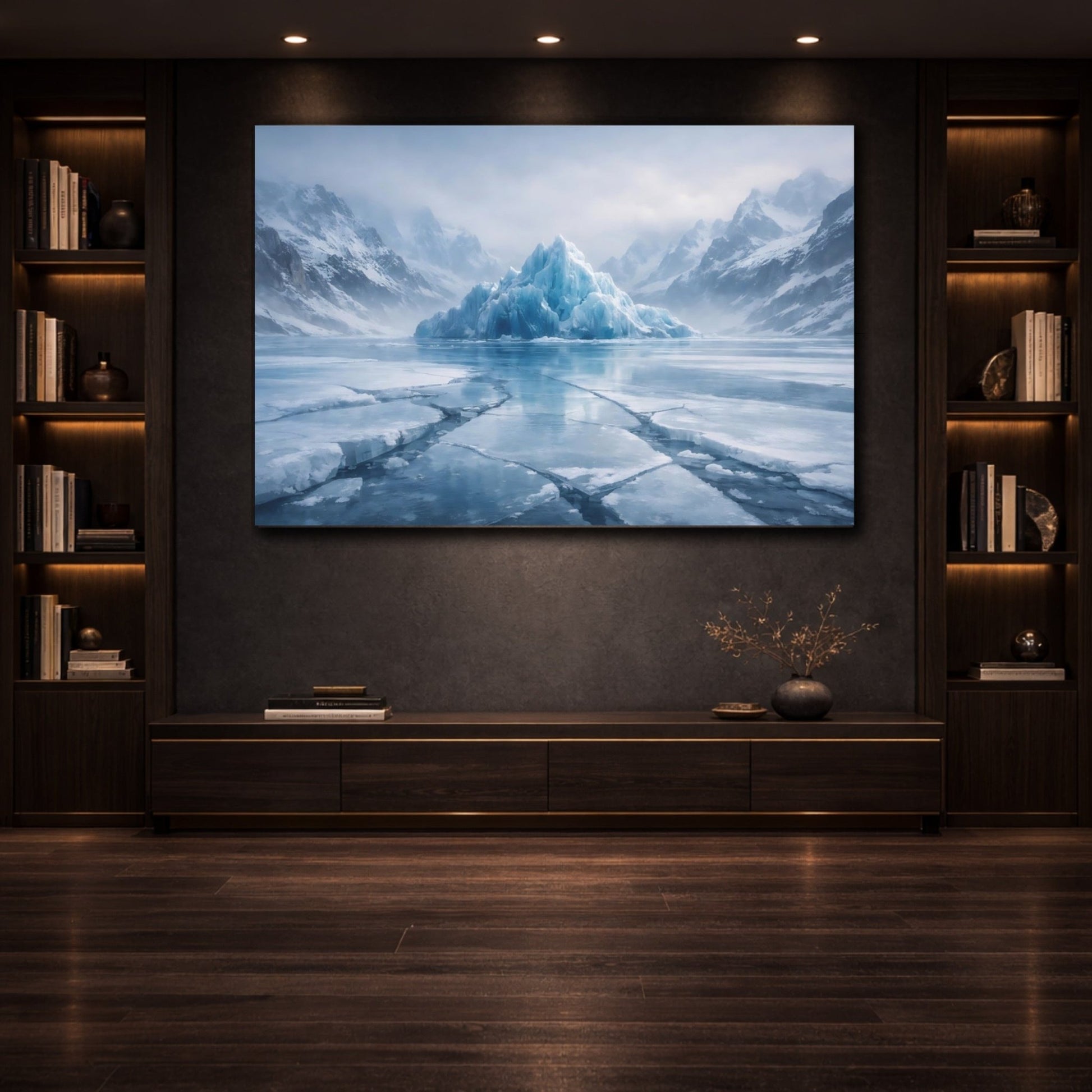 Nature Iceberg Icy Blue Landscape - Canvas Wall Art Print - YesArtYes