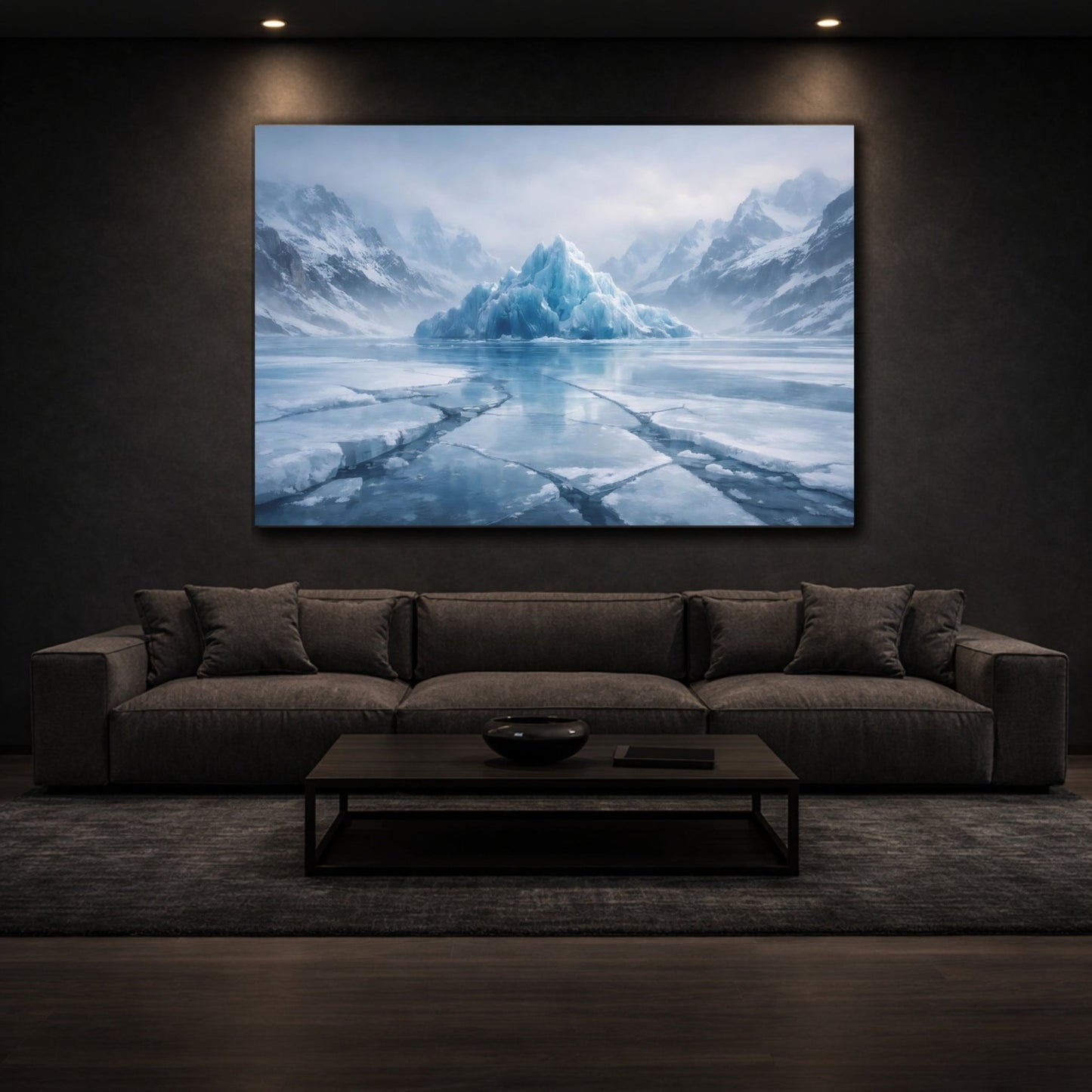 Nature Iceberg Icy Blue Landscape - Canvas Wall Art Print - YesArtYes
