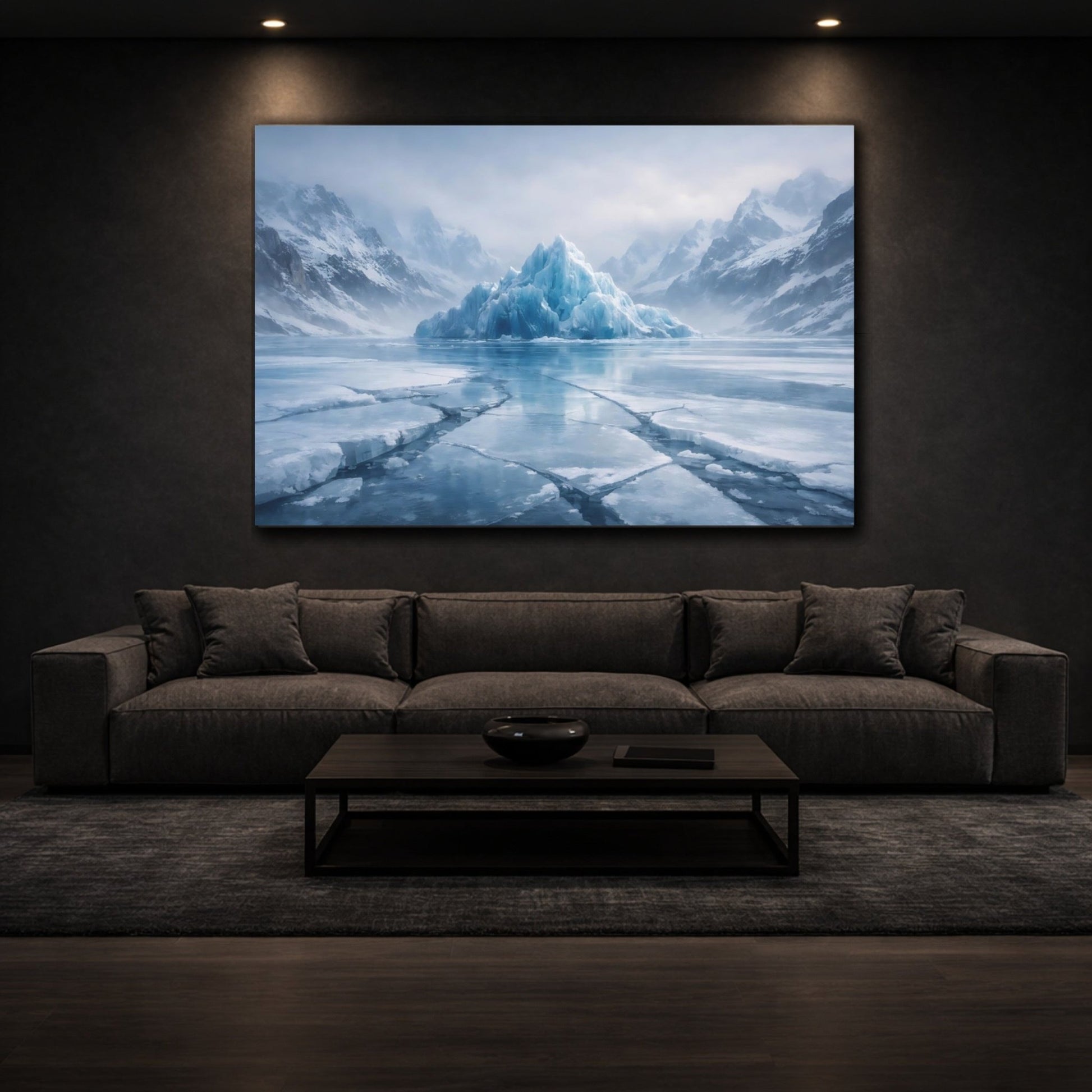 Nature Iceberg Icy Blue Landscape - Canvas Wall Art Print - YesArtYes
