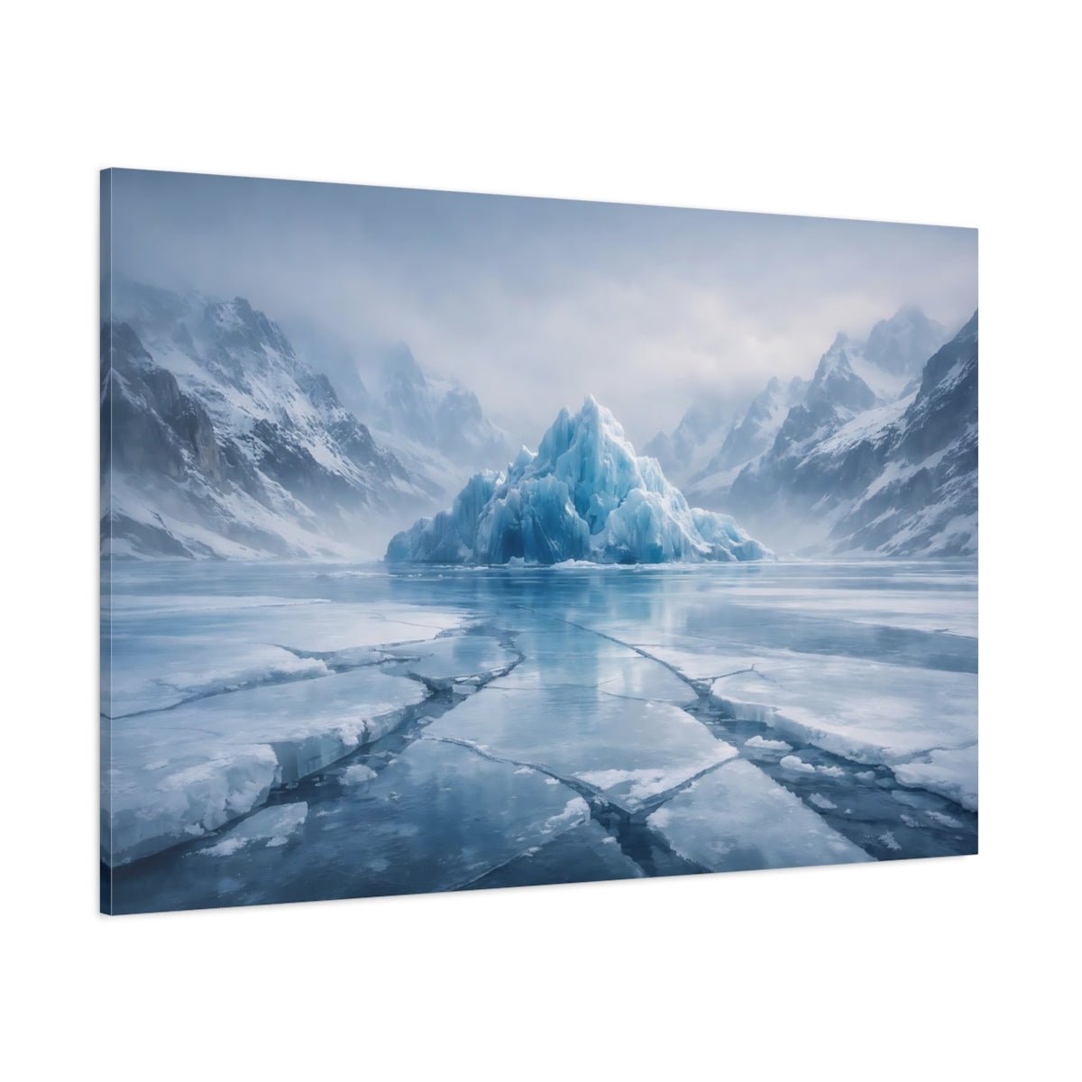 Nature Iceberg Icy Blue Landscape - Canvas Wall Art Print - YesArtYes