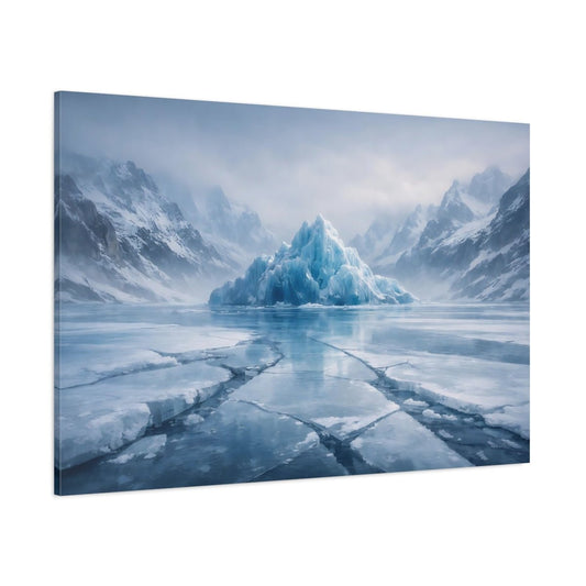 Nature Iceberg Icy Blue Landscape - Canvas Wall Art Print - YesArtYes