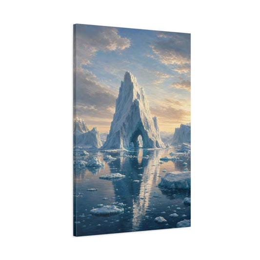 Main Mockup. Nature Iceberg Mountain Arctic Landscape shown as stretched canvas wall art