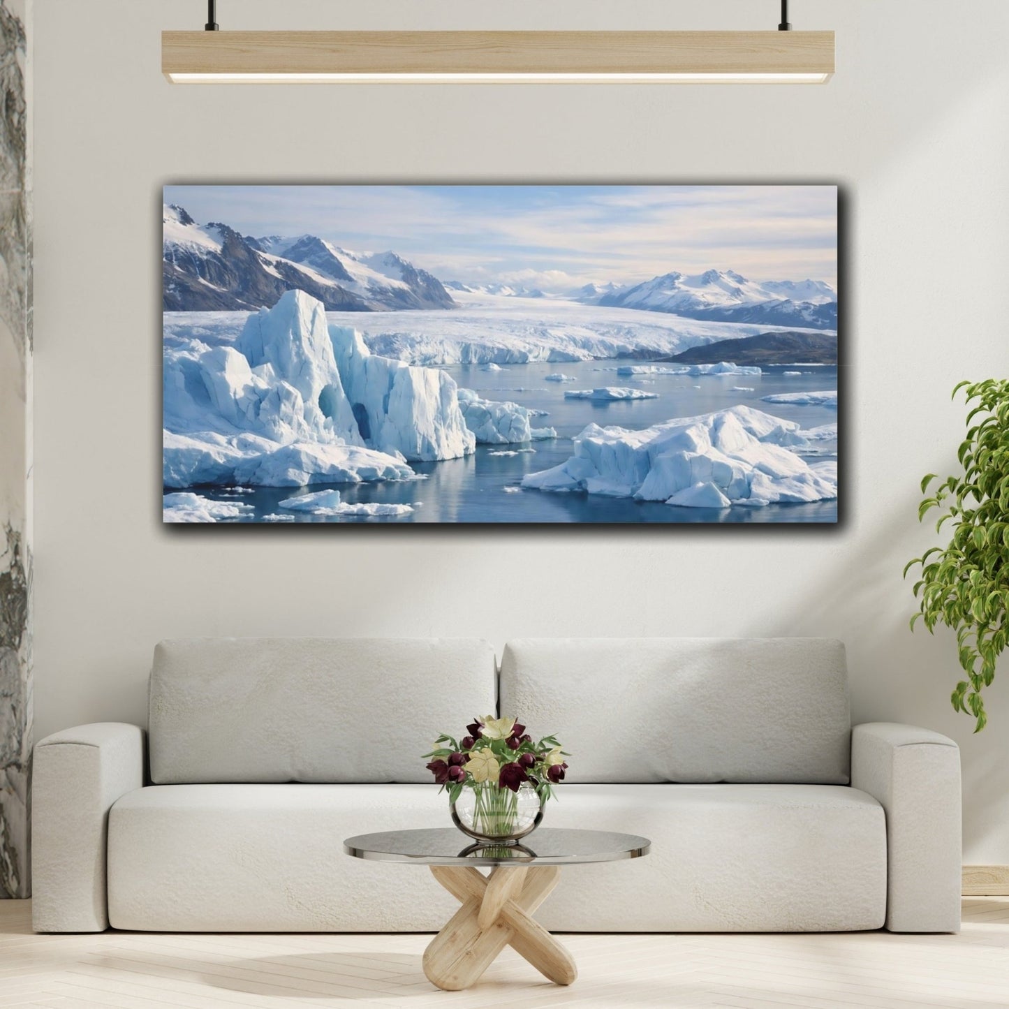 Nature Icebergs Blue And White - Canvas Wall Art Print - YesArtYes