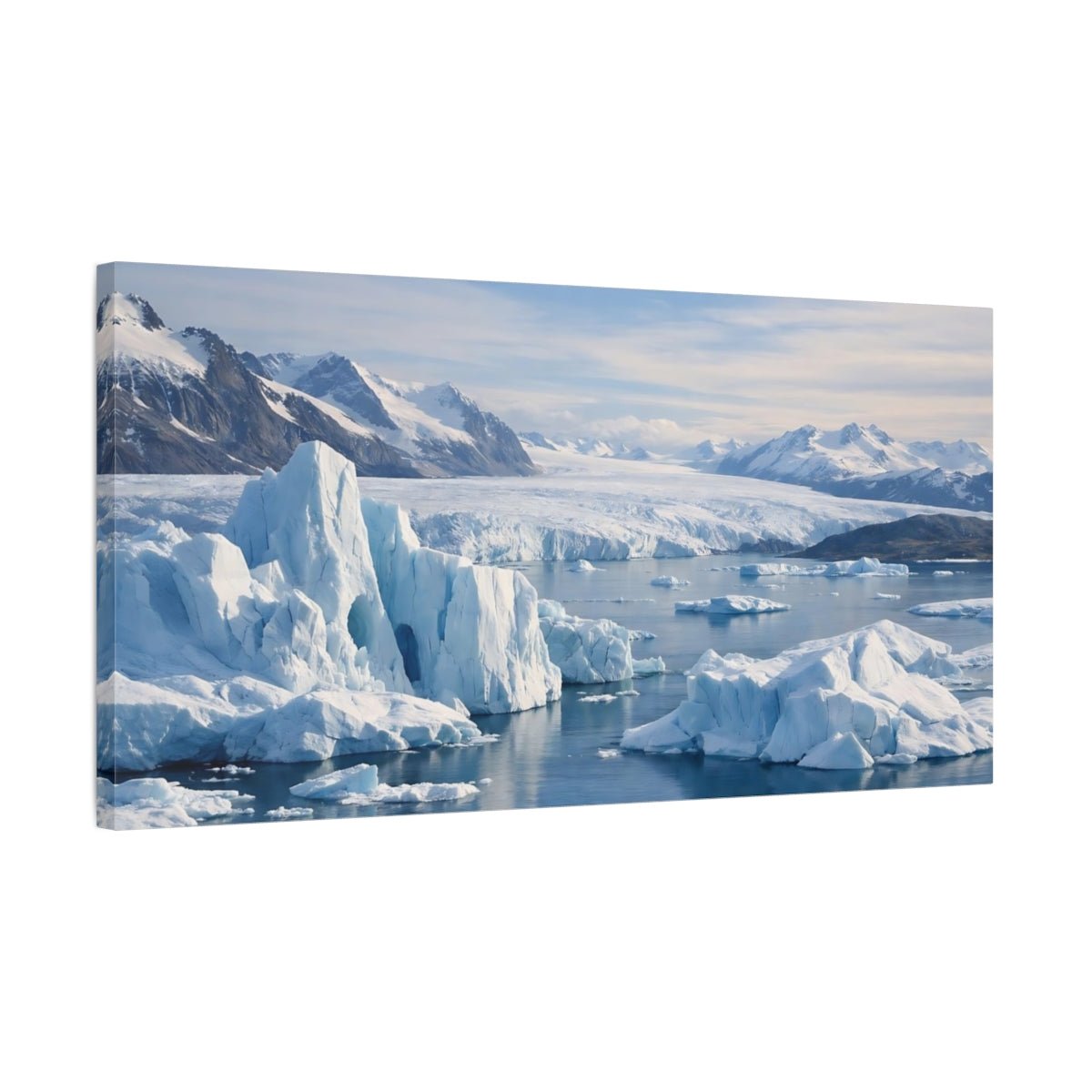 Nature Icebergs Blue And White - Canvas Wall Art Print - YesArtYes