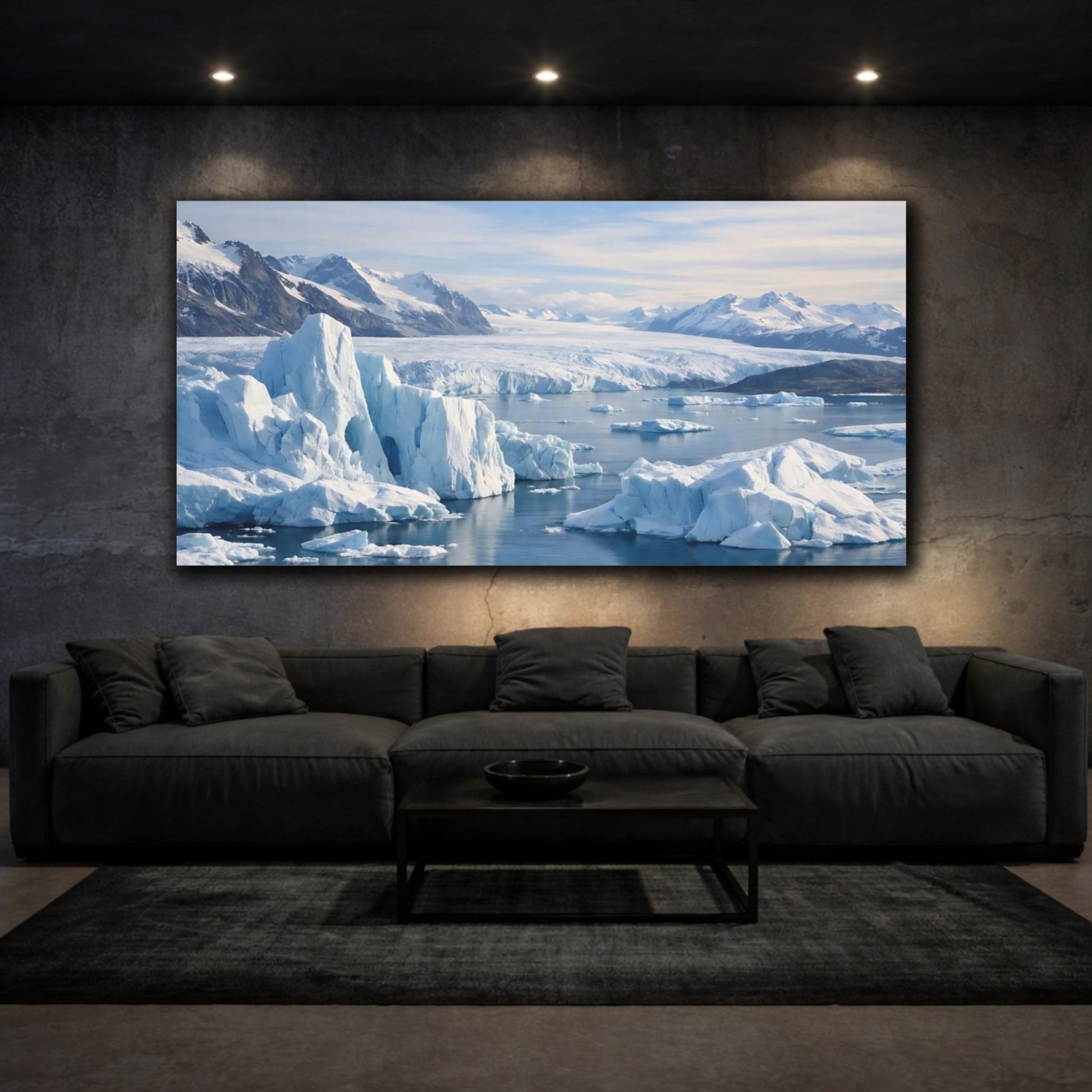 Nature Icebergs Blue And White - Canvas Wall Art Print - YesArtYes